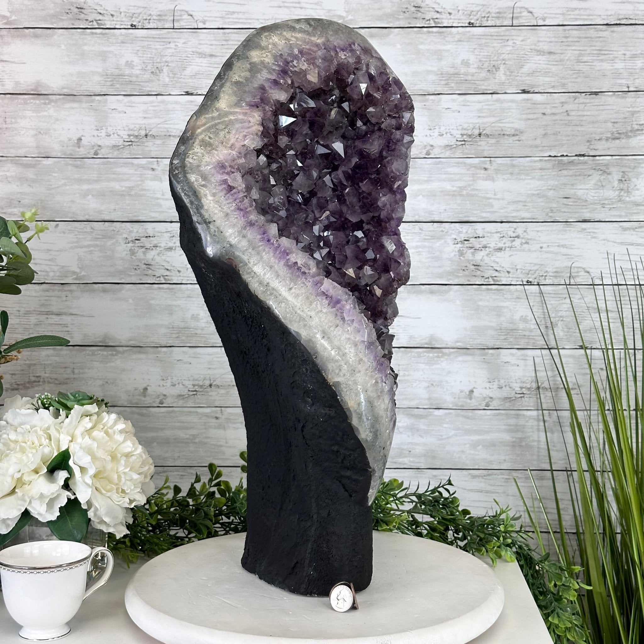 Standard Plus Quality Amethyst Crystal on Cement Base, 64.3 lbs and 22.1" Tall #5614-0096 - Brazil GemsBrazil GemsStandard Plus Quality Amethyst Crystal on Cement Base, 64.3 lbs and 22.1" Tall #5614-0096Clusters on Cement Bases5614-0096