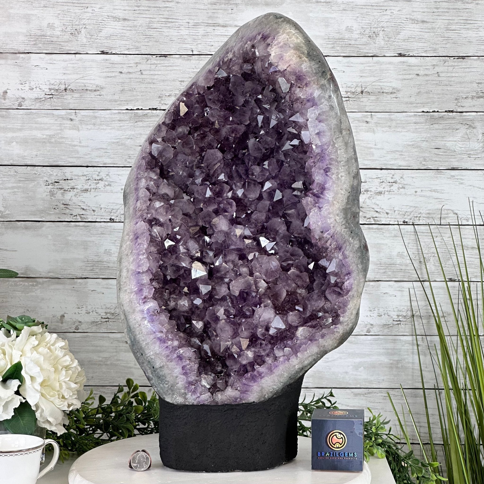 Standard Plus Quality Amethyst Crystal on Cement Base, 64.3 lbs and 22.1" Tall #5614-0096 - Brazil GemsBrazil GemsStandard Plus Quality Amethyst Crystal on Cement Base, 64.3 lbs and 22.1" Tall #5614-0096Clusters on Cement Bases5614-0096