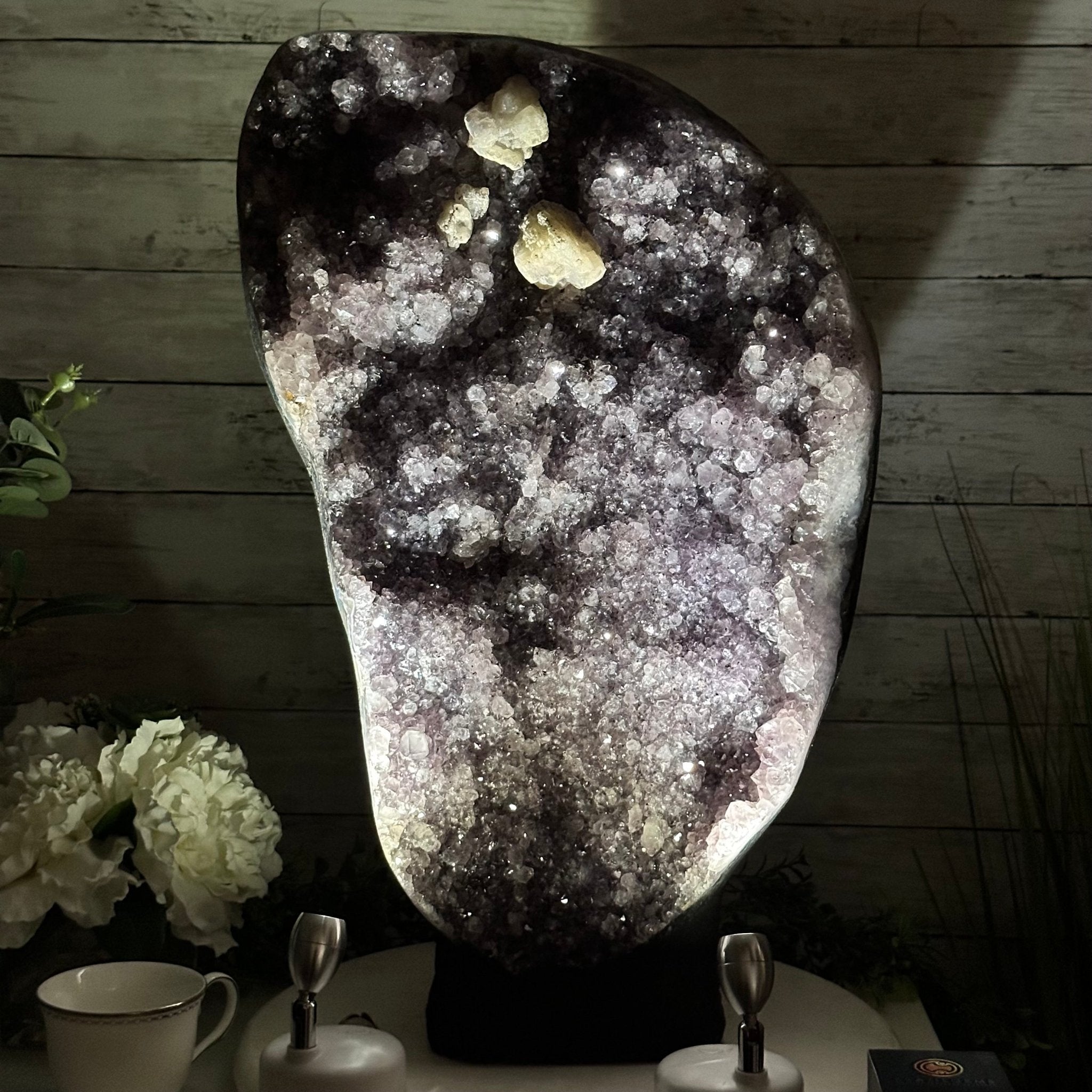 Standard Plus Quality Amethyst Crystal on Cement Base, 69.9 lbs and 22" Tall #5614-0097 - Brazil GemsBrazil GemsStandard Plus Quality Amethyst Crystal on Cement Base, 69.9 lbs and 22" Tall #5614-0097Clusters on Cement Bases5614-0097