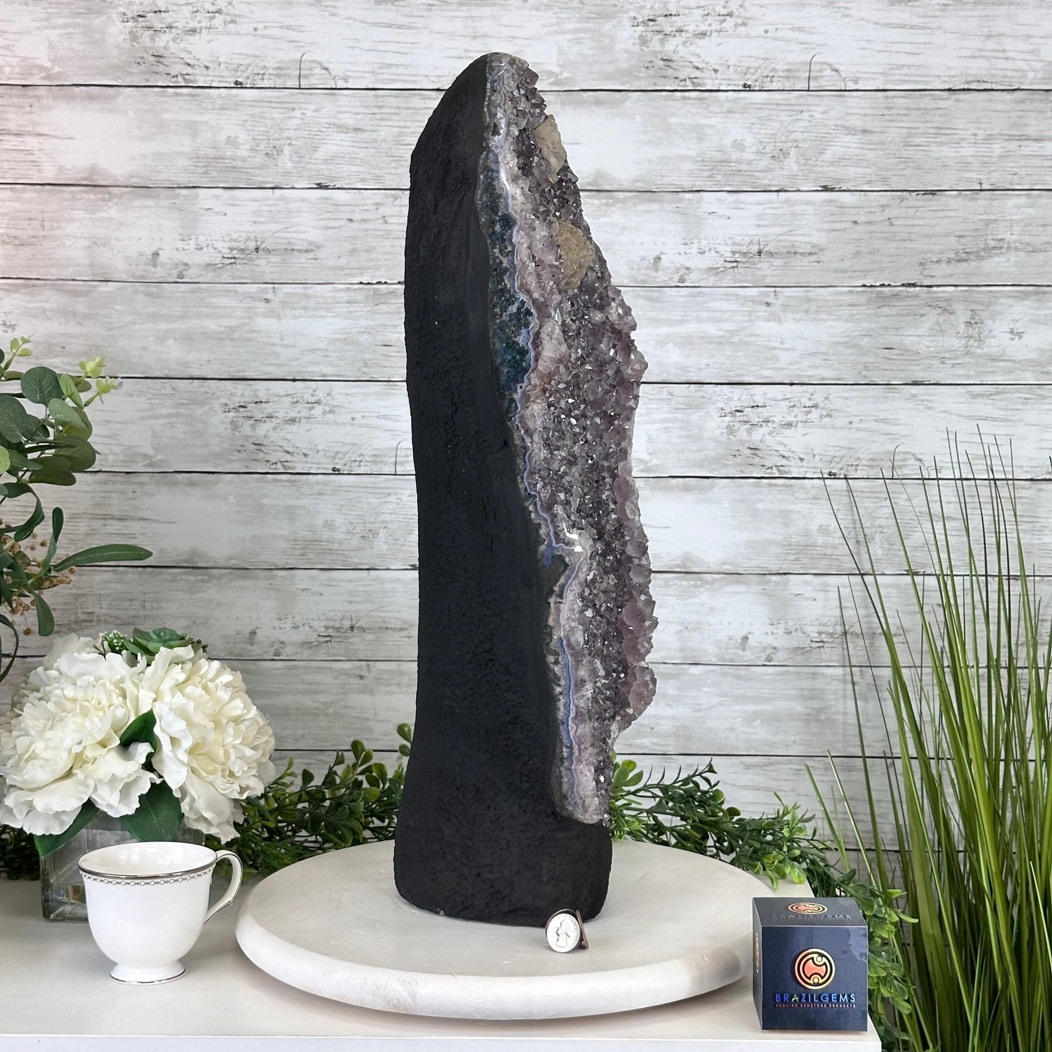 Standard Plus Quality Amethyst Crystal on Cement Base, 69.9 lbs and 22" Tall #5614-0097 - Brazil GemsBrazil GemsStandard Plus Quality Amethyst Crystal on Cement Base, 69.9 lbs and 22" Tall #5614-0097Clusters on Cement Bases5614-0097