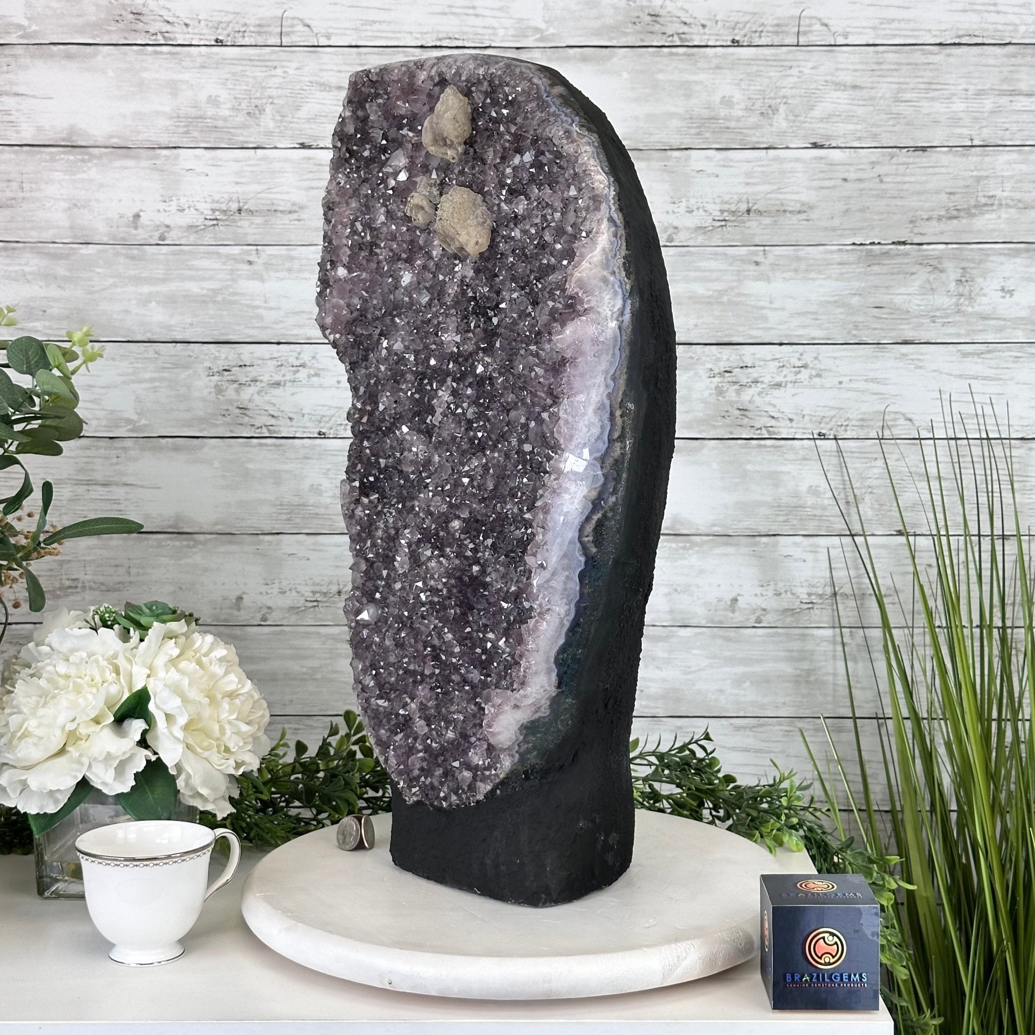 Standard Plus Quality Amethyst Crystal on Cement Base, 69.9 lbs and 22" Tall #5614-0097 - Brazil GemsBrazil GemsStandard Plus Quality Amethyst Crystal on Cement Base, 69.9 lbs and 22" Tall #5614-0097Clusters on Cement Bases5614-0097