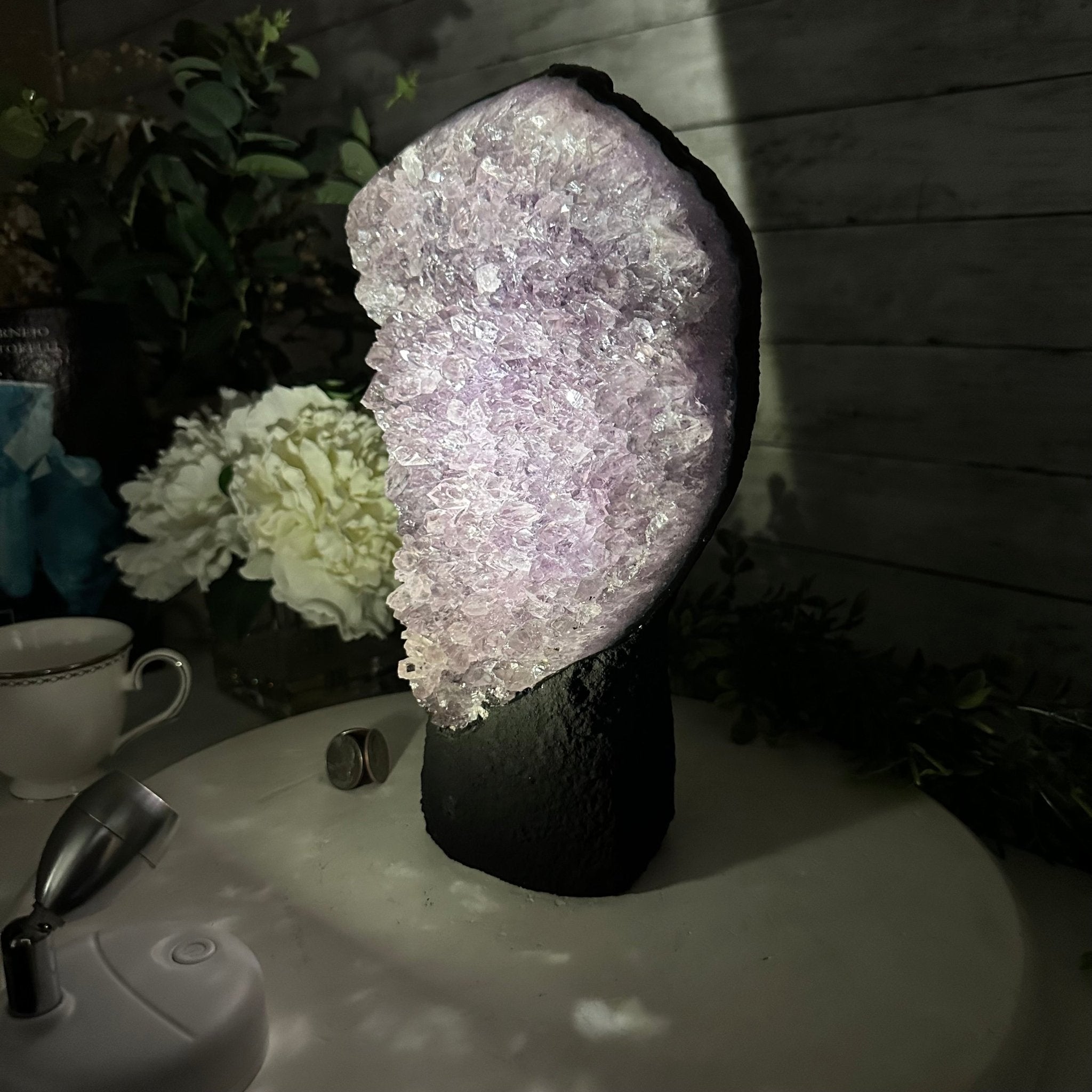 Standard Plus Quality Amethyst Crystal on Cement Base, 9.7 lbs and 11" Tall #5614-0086 - Brazil GemsBrazil GemsStandard Plus Quality Amethyst Crystal on Cement Base, 9.7 lbs and 11" Tall #5614-0086Clusters on Cement Bases5614-0086
