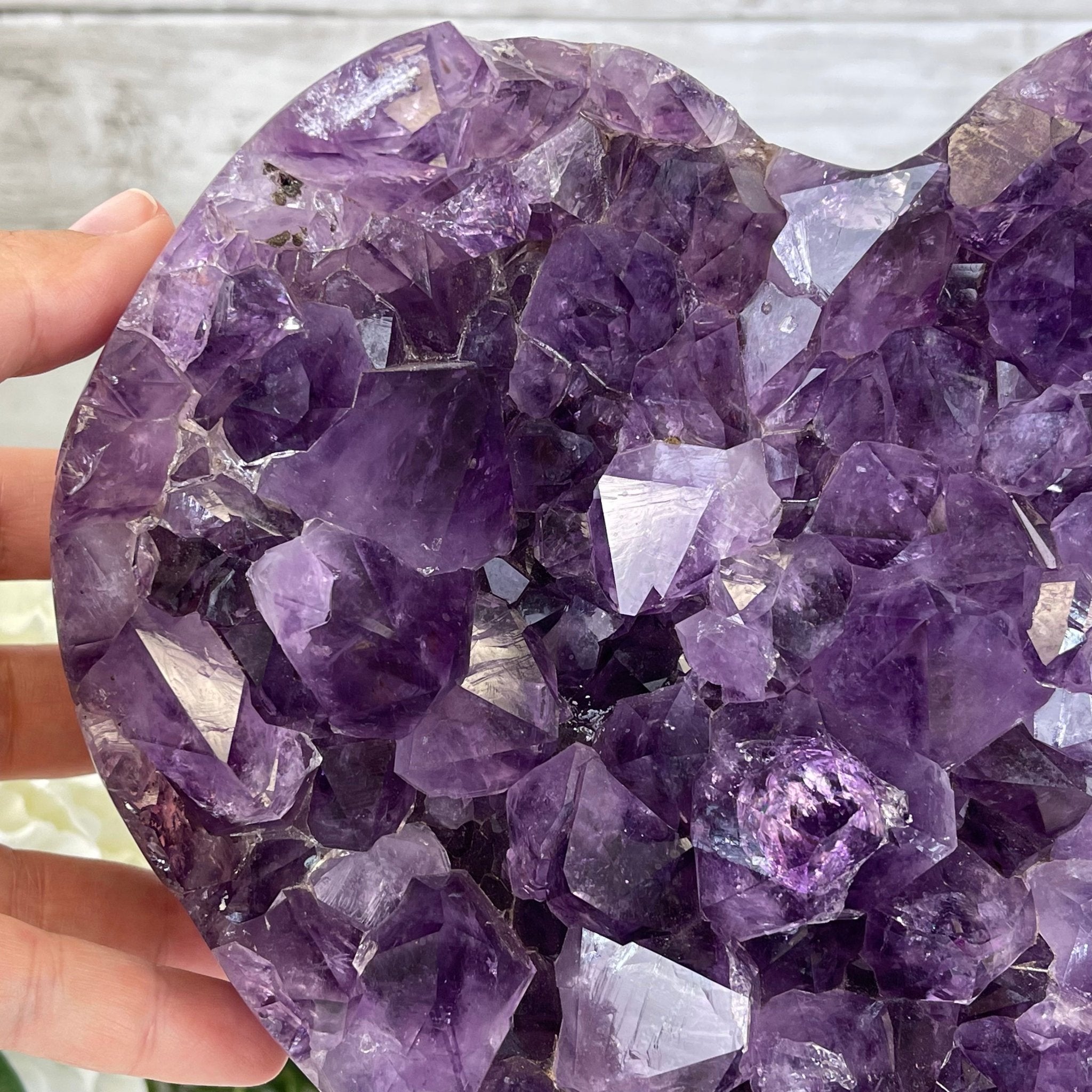 Standard Plus Quality Amethyst Heart Geode, metal stand, 11.7 lbs & 11" Tall Model #5463-0232 by Brazil Gems - Brazil GemsBrazil GemsStandard Plus Quality Amethyst Heart Geode, metal stand, 11.7 lbs & 11" Tall Model #5463-0232 by Brazil GemsHearts5463-0232