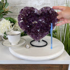 Standard Plus Quality Amethyst Heart Geode, metal stand, 11.9 lbs & 10" Tall Model #5463-0233 by Brazil Gems - Brazil GemsBrazil GemsStandard Plus Quality Amethyst Heart Geode, metal stand, 11.9 lbs & 10" Tall Model #5463-0233 by Brazil GemsHearts5463-0233