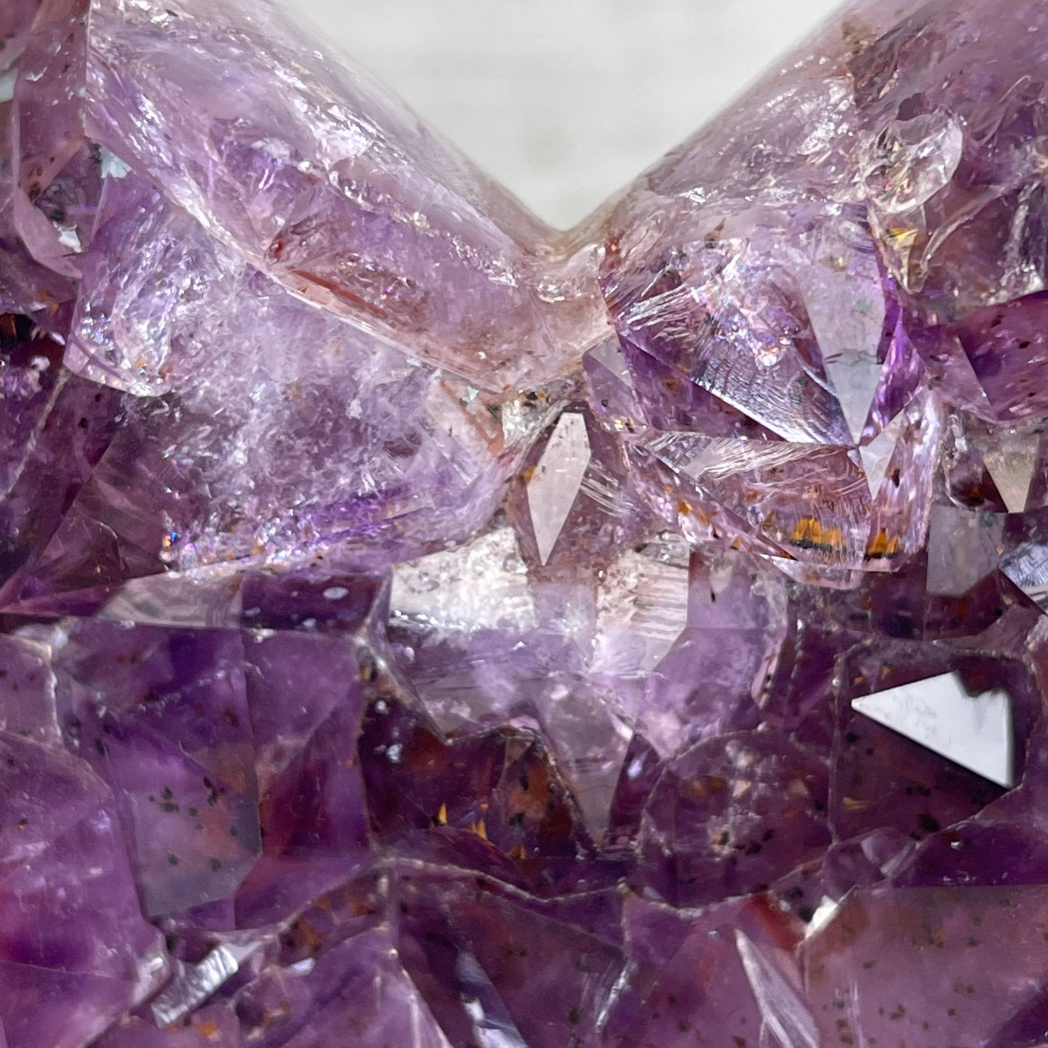 Standard Plus Quality Amethyst Heart Geode, metal stand, 11.9 lbs & 10" Tall Model #5463-0233 by Brazil Gems - Brazil GemsBrazil GemsStandard Plus Quality Amethyst Heart Geode, metal stand, 11.9 lbs & 10" Tall Model #5463-0233 by Brazil GemsHearts5463-0233