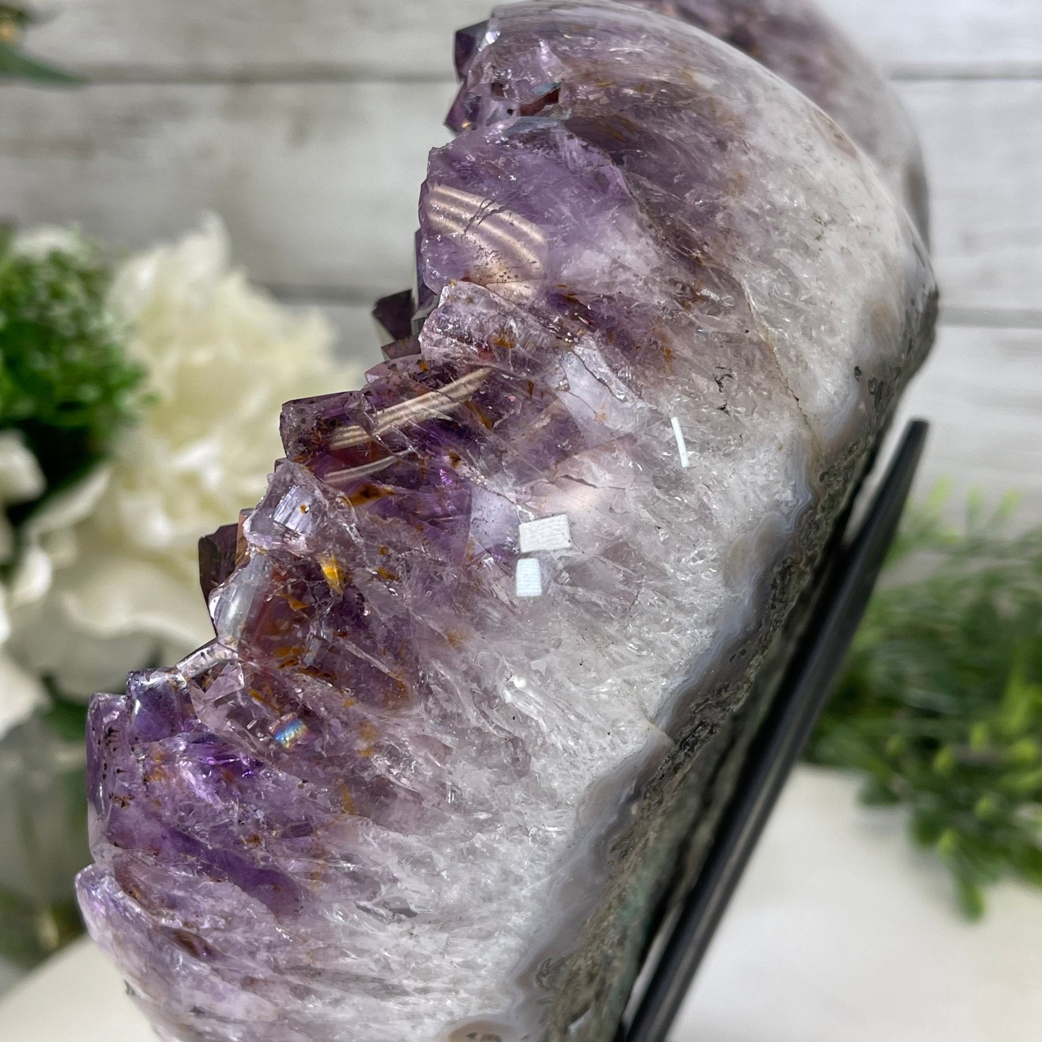 Standard Plus Quality Amethyst Heart Geode, metal stand, 11.9 lbs & 10" Tall Model #5463-0233 by Brazil Gems - Brazil GemsBrazil GemsStandard Plus Quality Amethyst Heart Geode, metal stand, 11.9 lbs & 10" Tall Model #5463-0233 by Brazil GemsHearts5463-0233