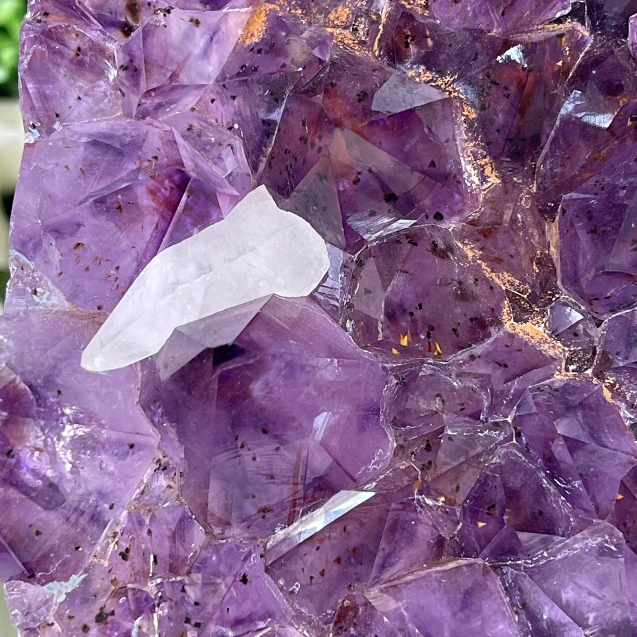 Standard Plus Quality Amethyst Heart Geode, metal stand, 11.9 lbs & 10" Tall Model #5463-0233 by Brazil Gems - Brazil GemsBrazil GemsStandard Plus Quality Amethyst Heart Geode, metal stand, 11.9 lbs & 10" Tall Model #5463-0233 by Brazil GemsHearts5463-0233
