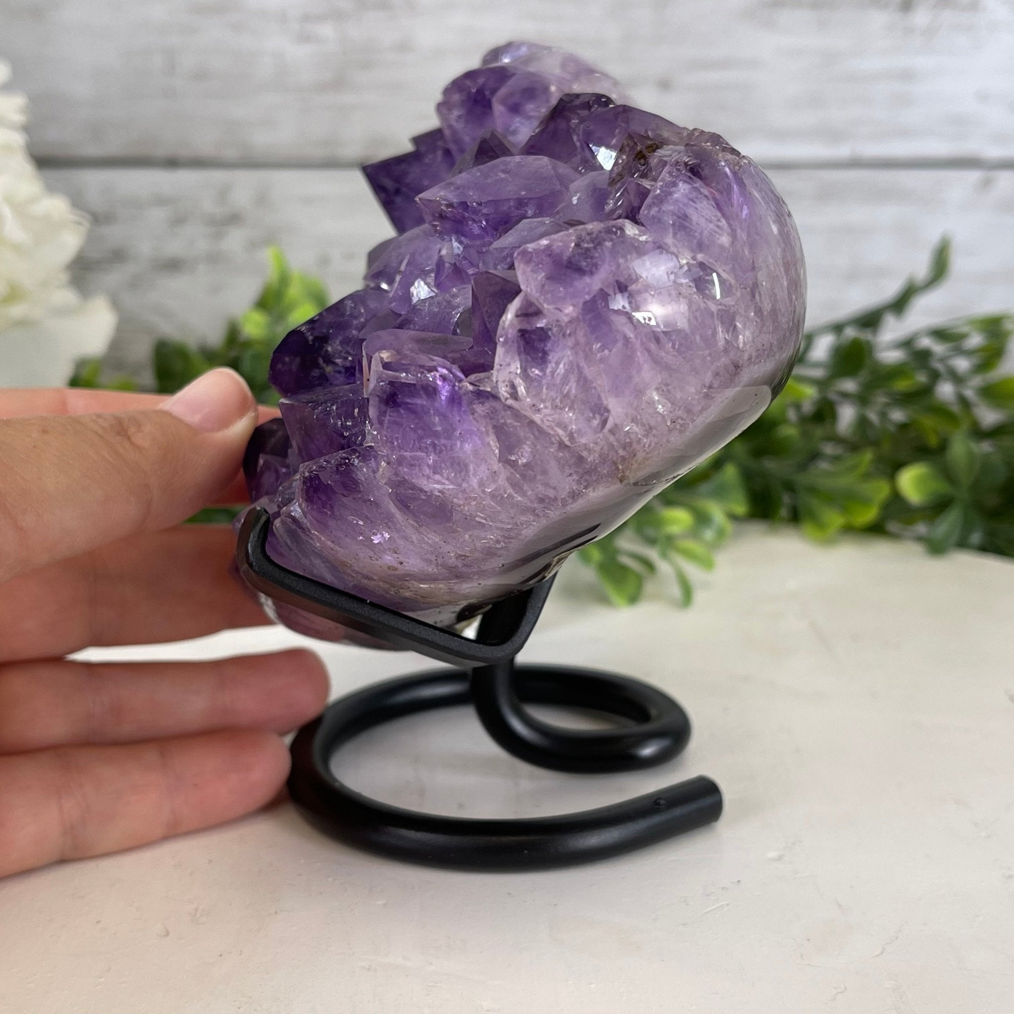 Standard Plus Quality Amethyst Heart Geode, metal stand, 2.4 lbs & 5.5" Tall Model #5463-0217 by Brazil Gems - Brazil GemsBrazil GemsStandard Plus Quality Amethyst Heart Geode, metal stand, 2.4 lbs & 5.5" Tall Model #5463-0217 by Brazil GemsHearts5463-0217