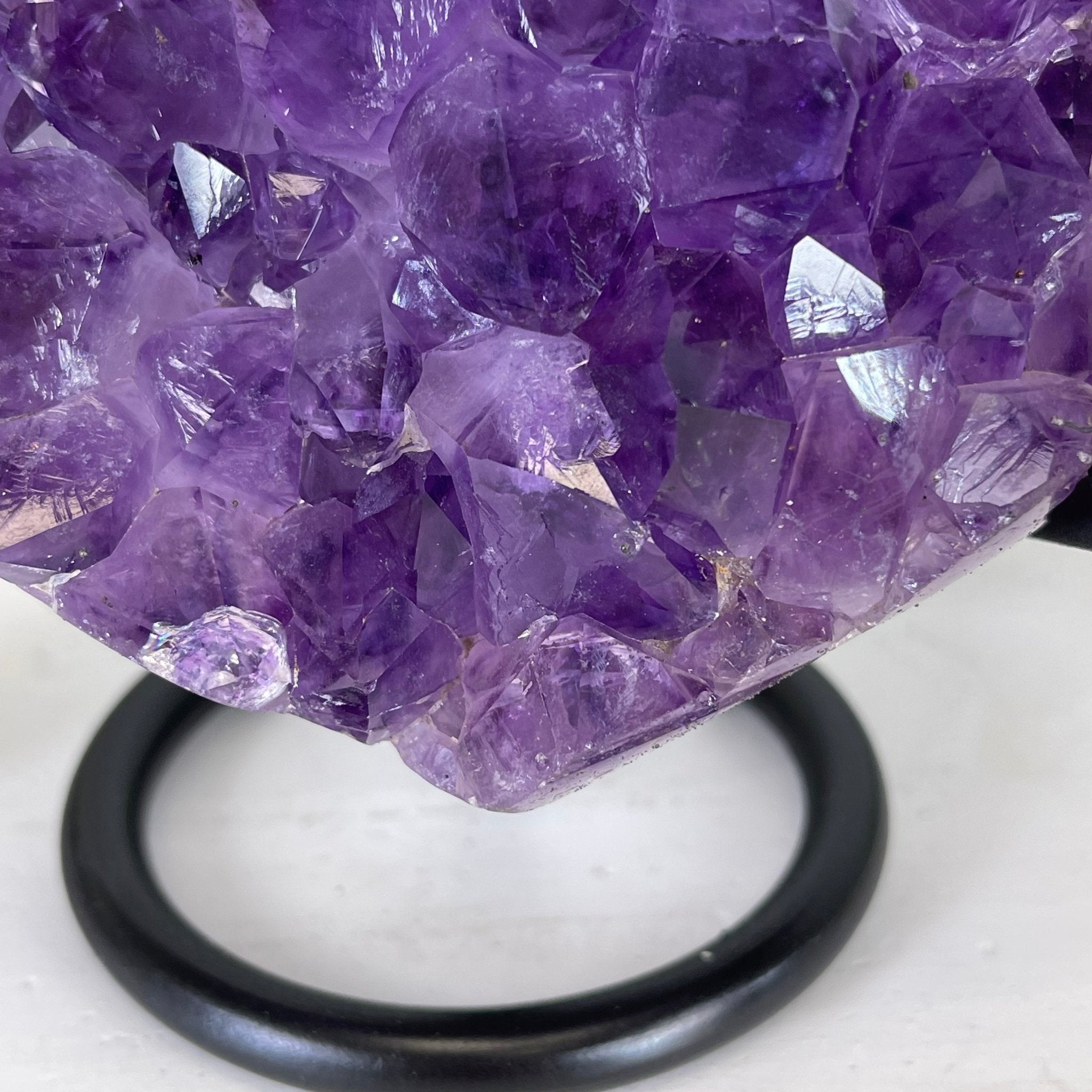 Standard Plus Quality Amethyst Heart Geode, metal stand, 2.4 lbs & 5.5" Tall Model #5463-0217 by Brazil Gems - Brazil GemsBrazil GemsStandard Plus Quality Amethyst Heart Geode, metal stand, 2.4 lbs & 5.5" Tall Model #5463-0217 by Brazil GemsHearts5463-0217