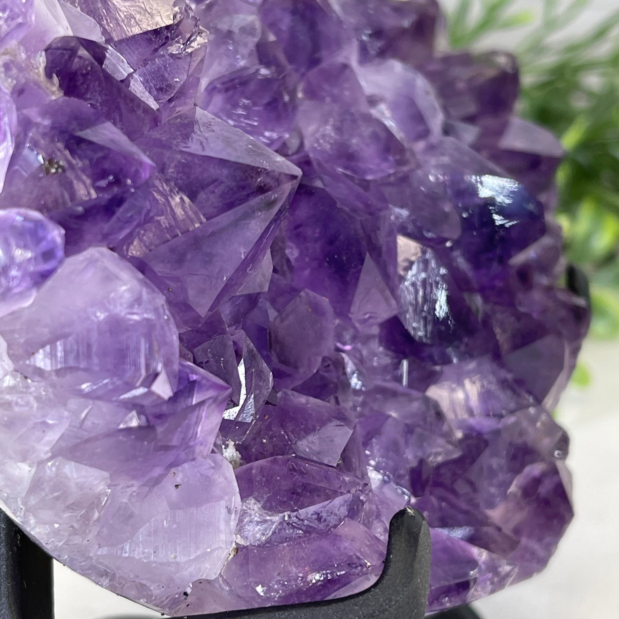 Standard Plus Quality Amethyst Heart Geode, metal stand, 2.4 lbs & 5.5" Tall Model #5463-0217 by Brazil Gems - Brazil GemsBrazil GemsStandard Plus Quality Amethyst Heart Geode, metal stand, 2.4 lbs & 5.5" Tall Model #5463-0217 by Brazil GemsHearts5463-0217