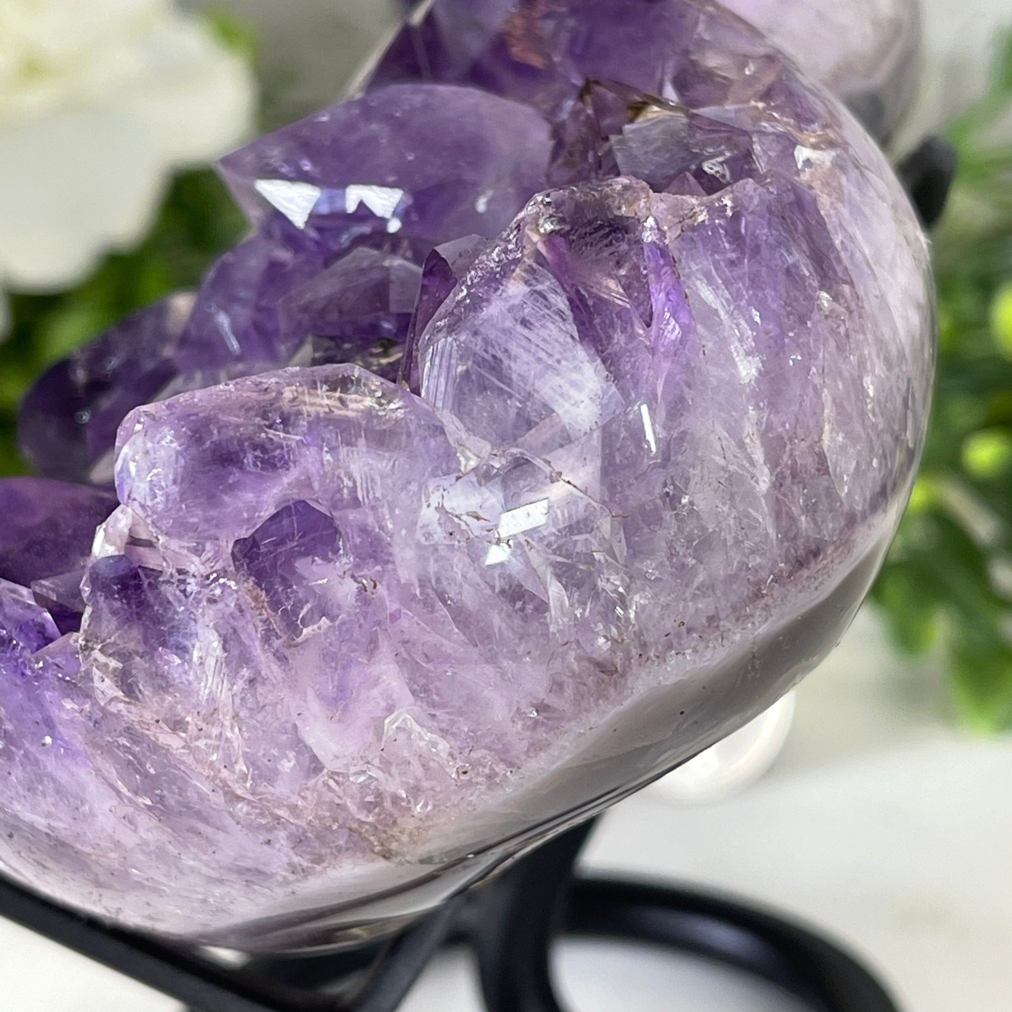 Standard Plus Quality Amethyst Heart Geode, metal stand, 2.4 lbs & 5.5" Tall Model #5463-0217 by Brazil Gems - Brazil GemsBrazil GemsStandard Plus Quality Amethyst Heart Geode, metal stand, 2.4 lbs & 5.5" Tall Model #5463-0217 by Brazil GemsHearts5463-0217