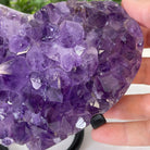 Standard Plus Quality Amethyst Heart Geode, metal stand, 2.4 lbs & 5.5" Tall Model #5463-0217 by Brazil Gems - Brazil GemsBrazil GemsStandard Plus Quality Amethyst Heart Geode, metal stand, 2.4 lbs & 5.5" Tall Model #5463-0217 by Brazil GemsHearts5463-0217