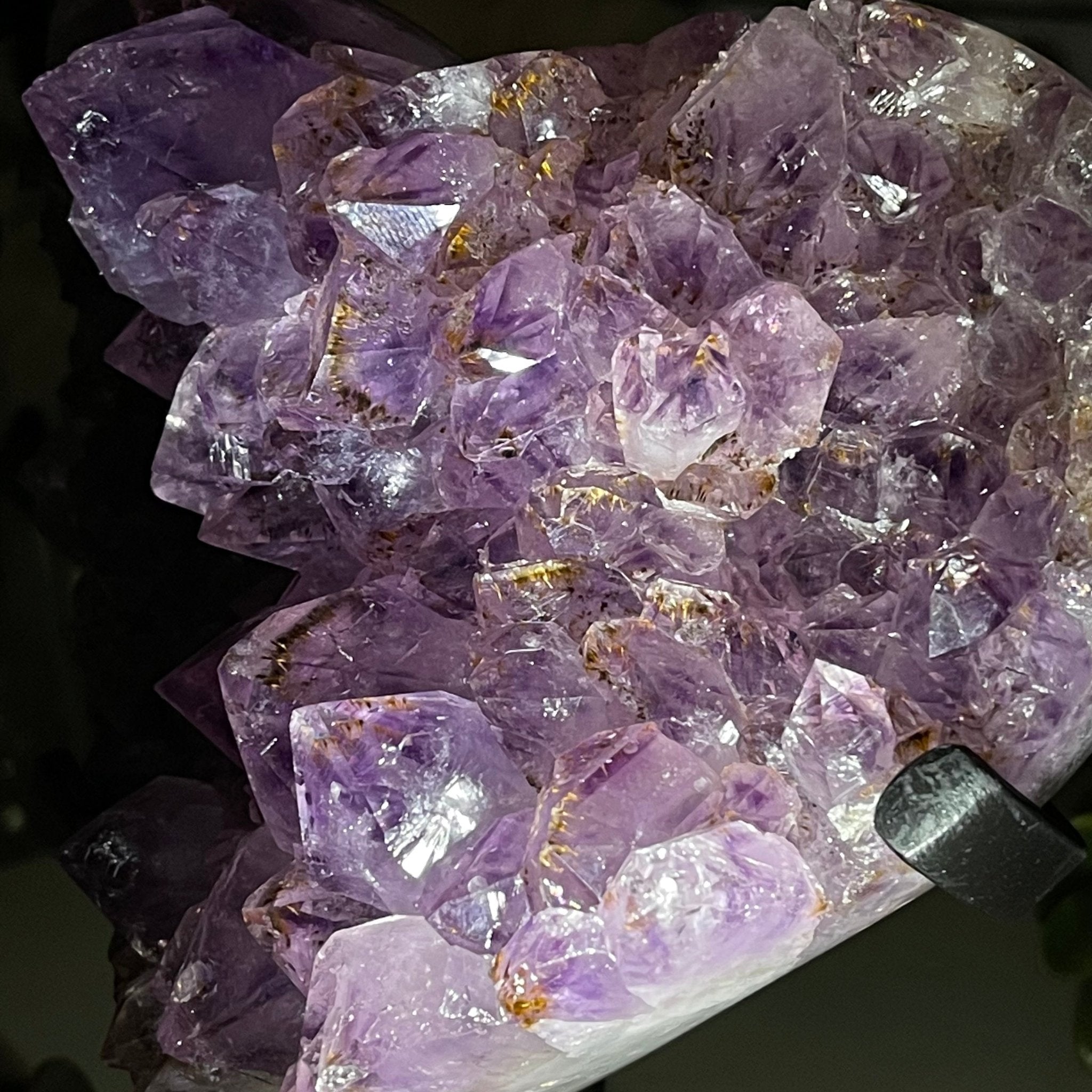 Standard Plus Quality Amethyst Heart Geode, metal stand, 3.1 lbs & 6.75" Tall Model #5463-0222 by Brazil Gems - Brazil GemsBrazil GemsStandard Plus Quality Amethyst Heart Geode, metal stand, 3.1 lbs & 6.75" Tall Model #5463-0222 by Brazil GemsHearts5463-0222
