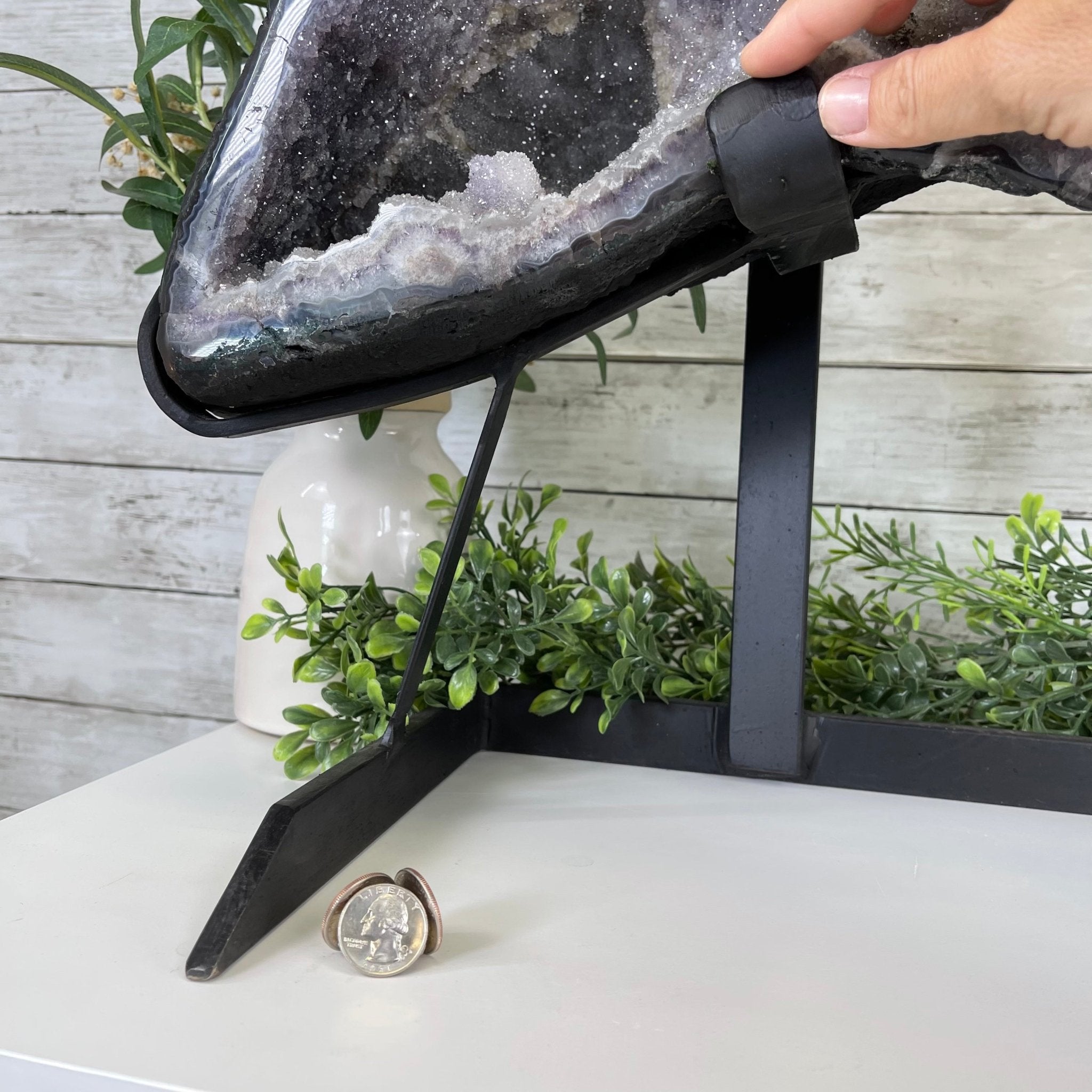 Standard Plus Quality Amethyst Wings on a Metal Stand, 88.2 lbs, 27.5" Tall #5493-0016 - Brazil GemsBrazil GemsStandard Plus Quality Amethyst Wings on a Metal Stand, 88.2 lbs, 27.5" Tall #5493-0016Amethyst Butterfly Wings5493-0016