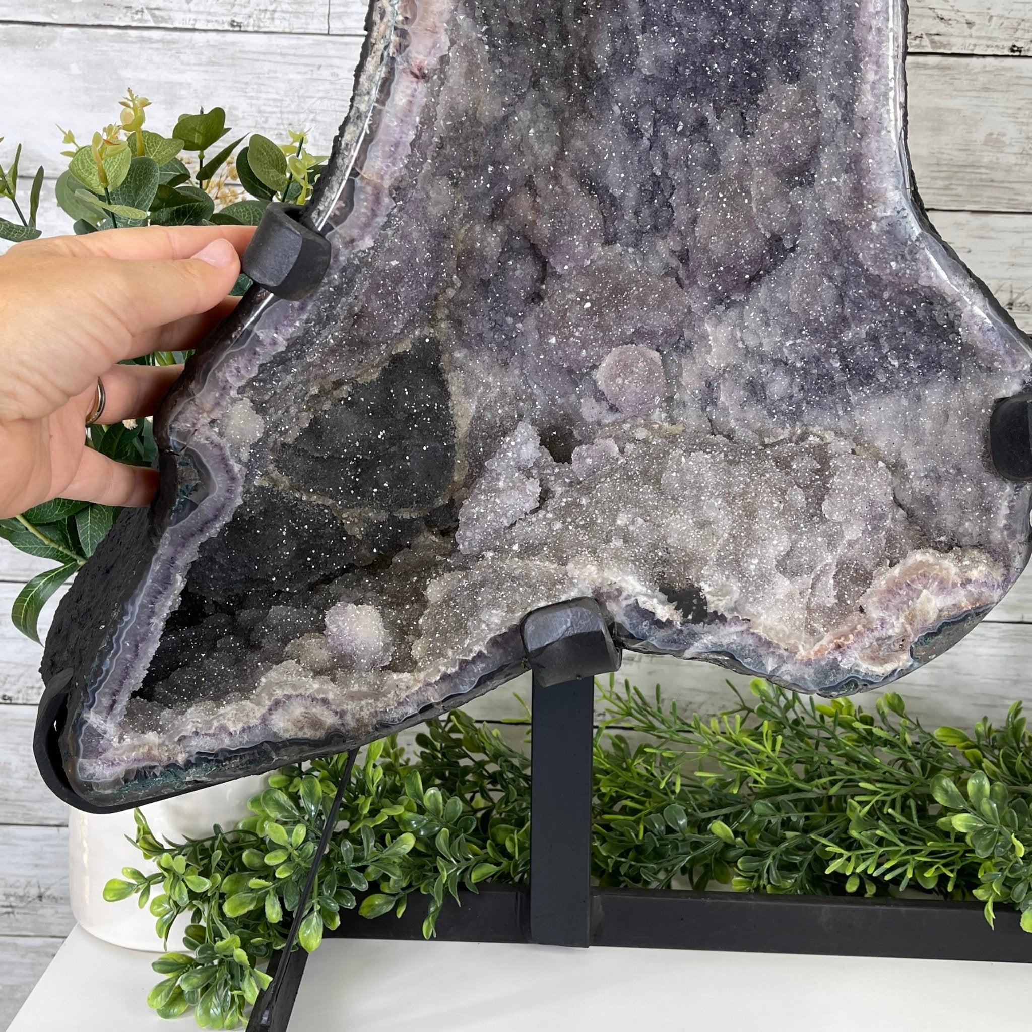 Standard Plus Quality Amethyst Wings on a Metal Stand, 88.2 lbs, 27.5" Tall #5493-0016 - Brazil GemsBrazil GemsStandard Plus Quality Amethyst Wings on a Metal Stand, 88.2 lbs, 27.5" Tall #5493-0016Amethyst Butterfly Wings5493-0016