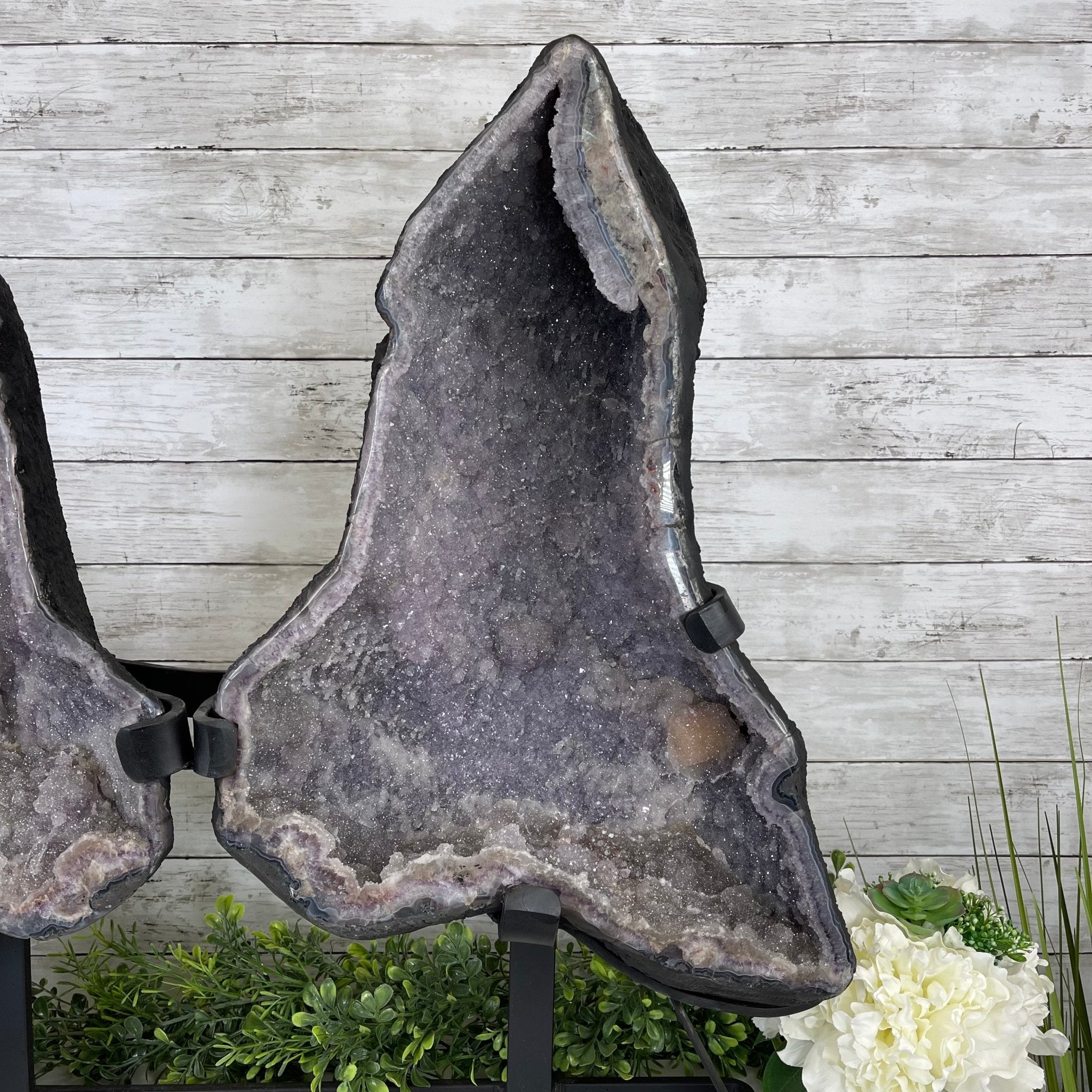 Standard Plus Quality Amethyst Wings on a Metal Stand, 88.2 lbs, 27.5" Tall #5493-0016 - Brazil GemsBrazil GemsStandard Plus Quality Amethyst Wings on a Metal Stand, 88.2 lbs, 27.5" Tall #5493-0016Amethyst Butterfly Wings5493-0016