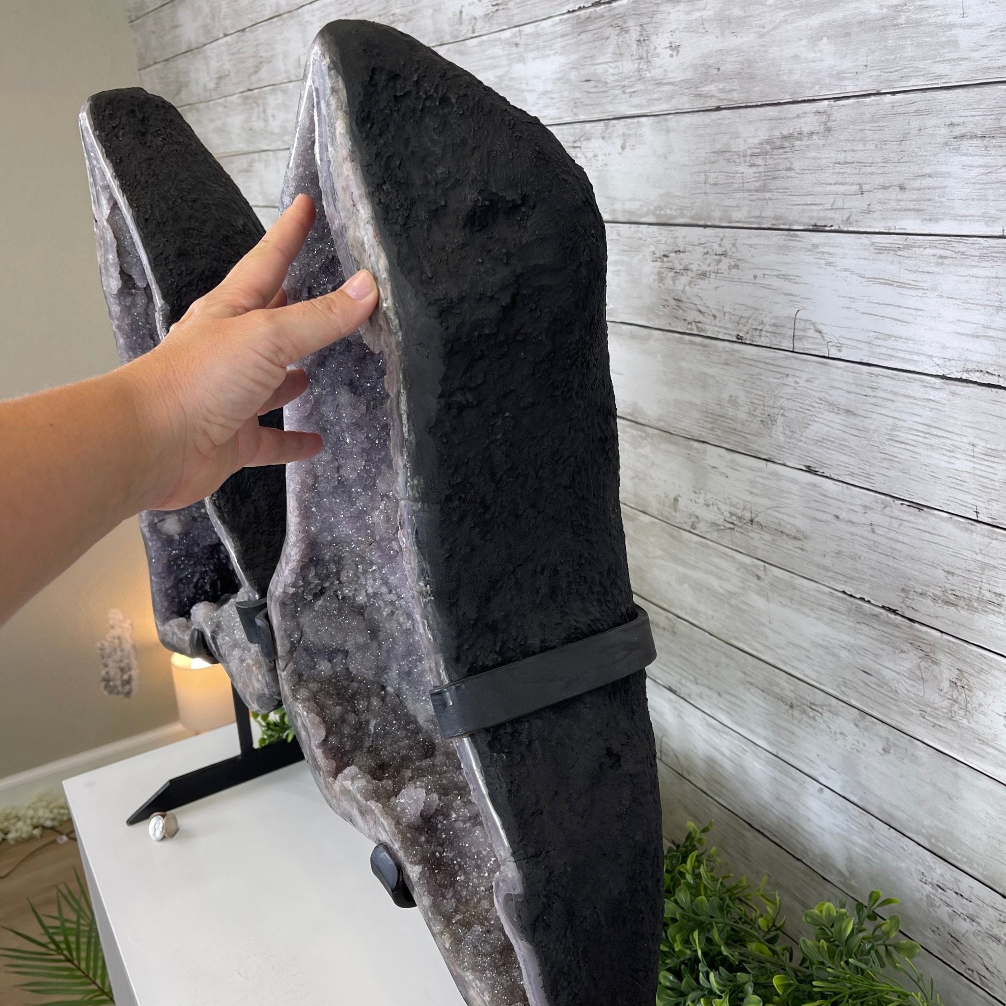 Standard Plus Quality Amethyst Wings on a Metal Stand, 88.2 lbs, 27.5" Tall #5493-0016 - Brazil GemsBrazil GemsStandard Plus Quality Amethyst Wings on a Metal Stand, 88.2 lbs, 27.5" Tall #5493-0016Amethyst Butterfly Wings5493-0016