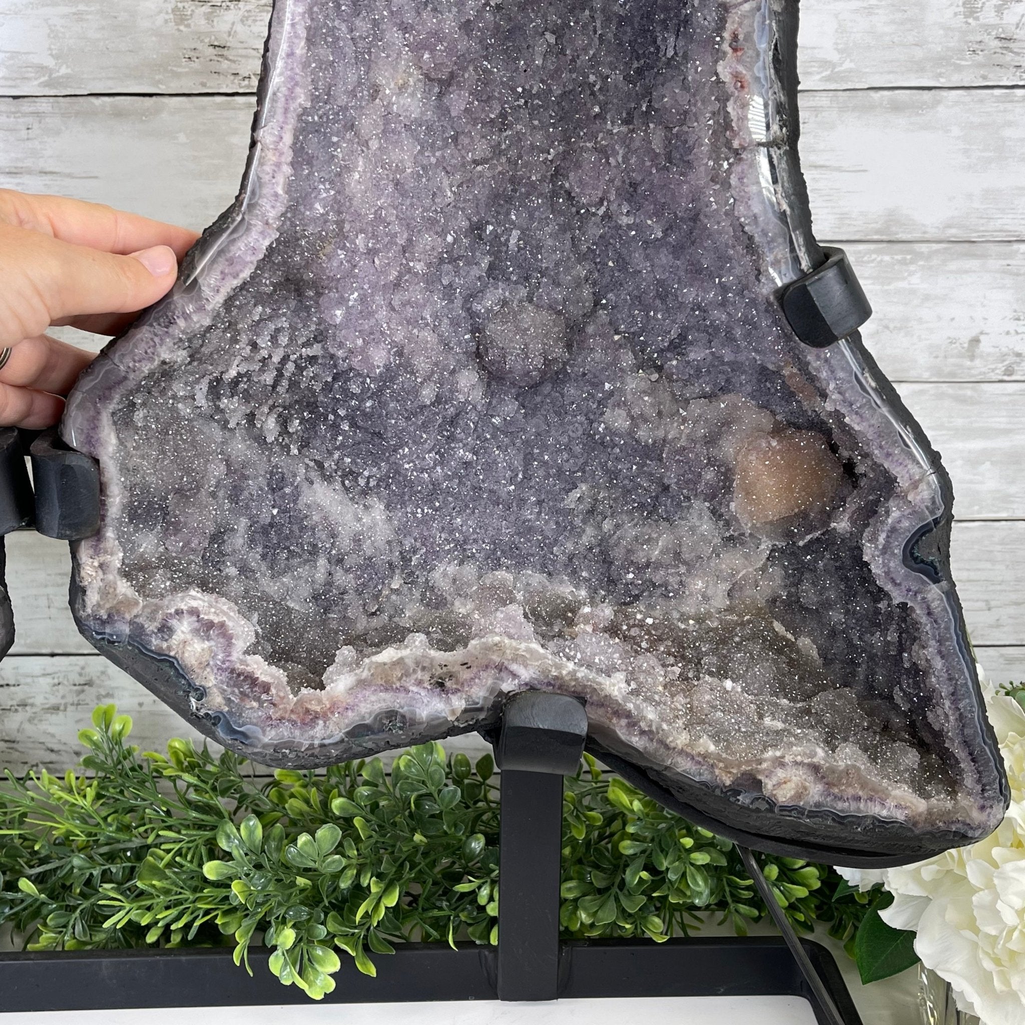 Standard Plus Quality Amethyst Wings on a Metal Stand, 88.2 lbs, 27.5" Tall #5493-0016 - Brazil GemsBrazil GemsStandard Plus Quality Amethyst Wings on a Metal Stand, 88.2 lbs, 27.5" Tall #5493-0016Amethyst Butterfly Wings5493-0016