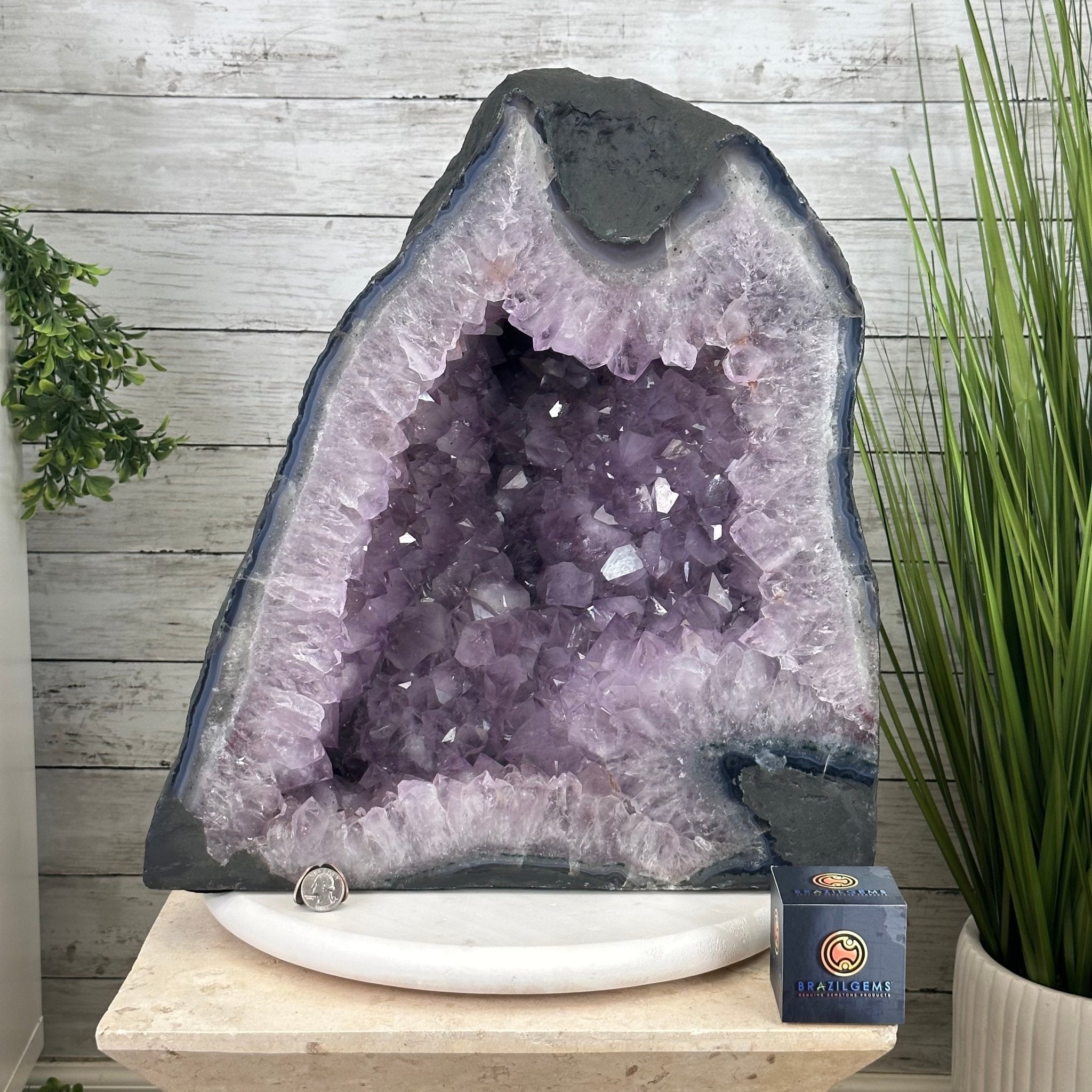 Standard Plus Quality Brazilian Amethyst Cathedral, 121.1 lbs & 18.5” tall Model #5601-0775 by Brazil Gems - Brazil GemsBrazil GemsStandard Plus Quality Brazilian Amethyst Cathedral, 121.1 lbs & 18.5” tall Model #5601-0775 by Brazil GemsCathedrals5601-0775