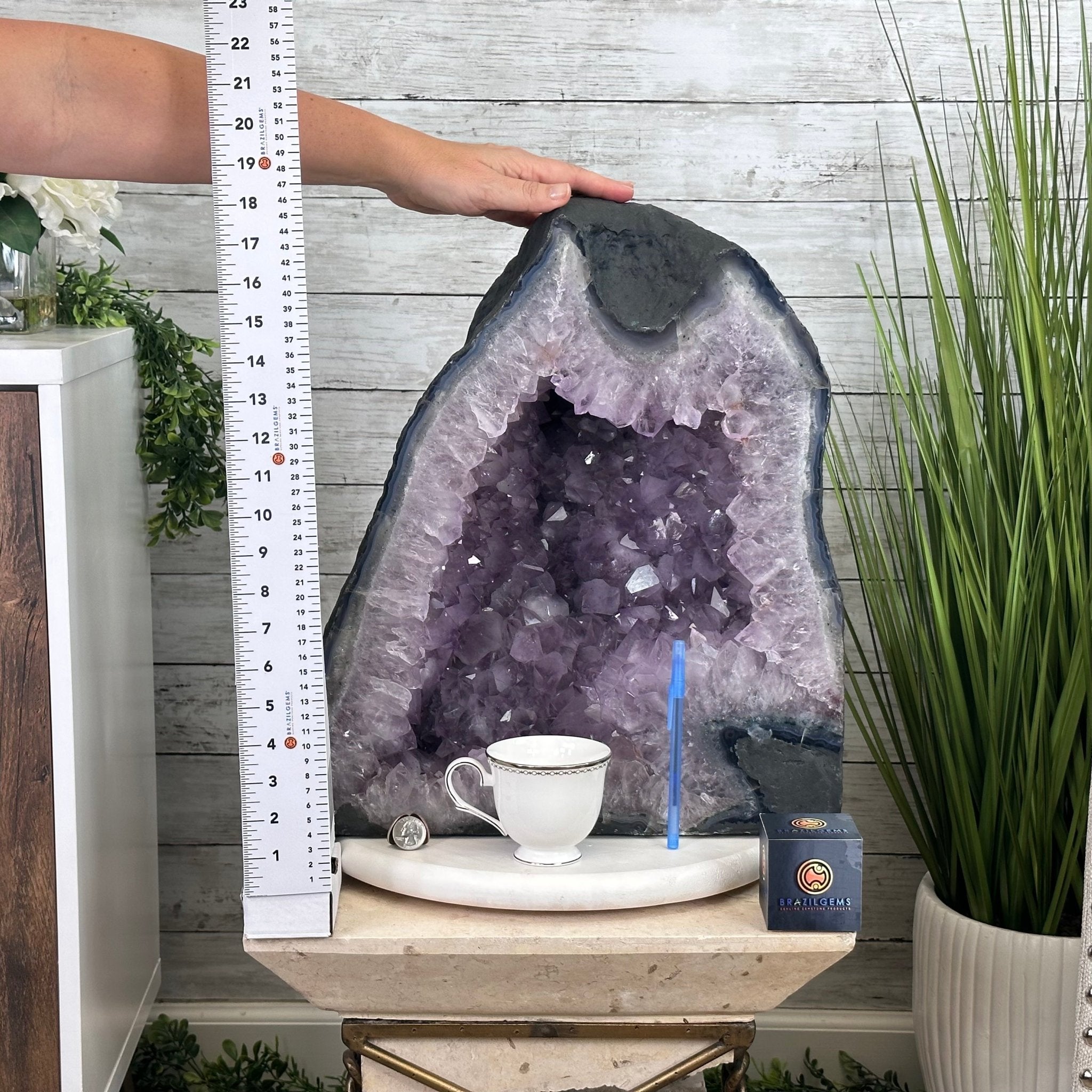 Standard Plus Quality Brazilian Amethyst Cathedral, 121.1 lbs & 18.5” tall Model #5601-0775 by Brazil Gems - Brazil GemsBrazil GemsStandard Plus Quality Brazilian Amethyst Cathedral, 121.1 lbs & 18.5” tall Model #5601-0775 by Brazil GemsCathedrals5601-0775