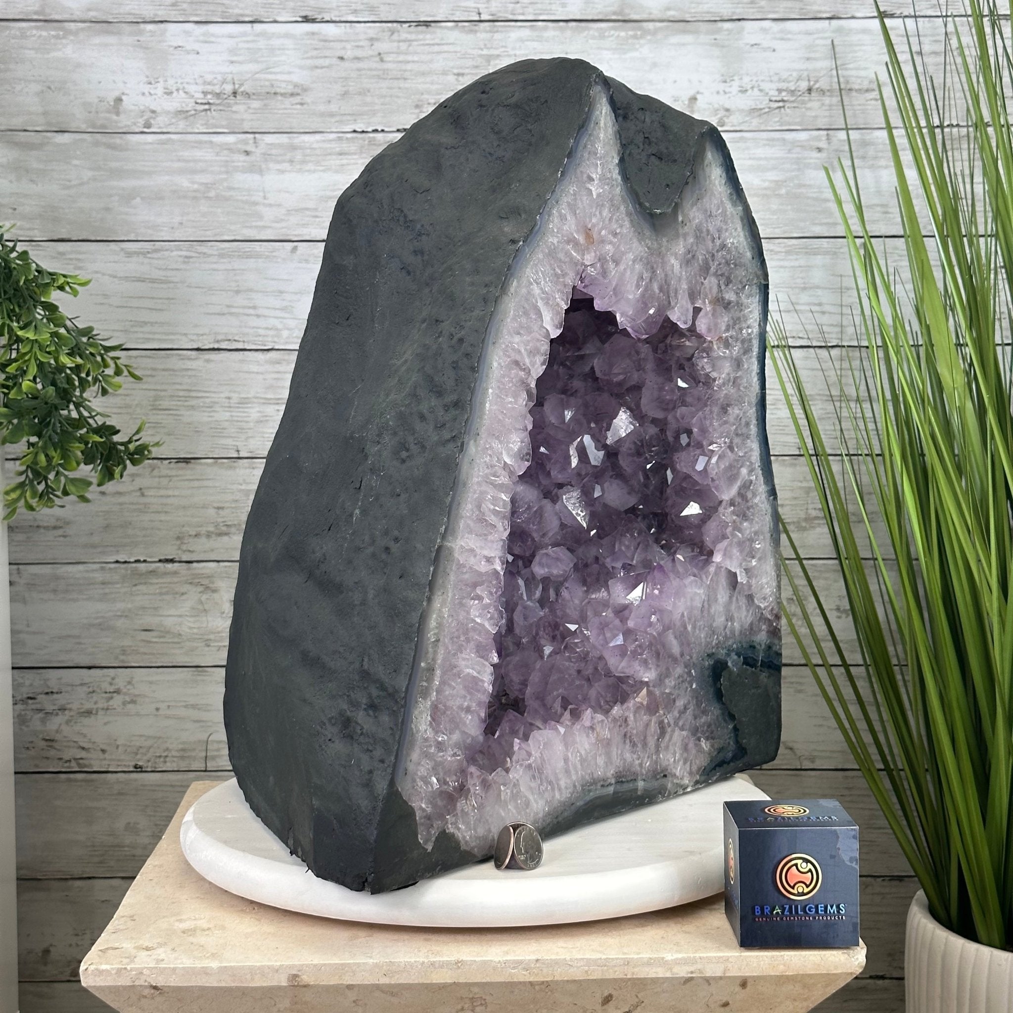 Standard Plus Quality Brazilian Amethyst Cathedral, 121.1 lbs & 18.5” tall Model #5601-0775 by Brazil Gems - Brazil GemsBrazil GemsStandard Plus Quality Brazilian Amethyst Cathedral, 121.1 lbs & 18.5” tall Model #5601-0775 by Brazil GemsCathedrals5601-0775
