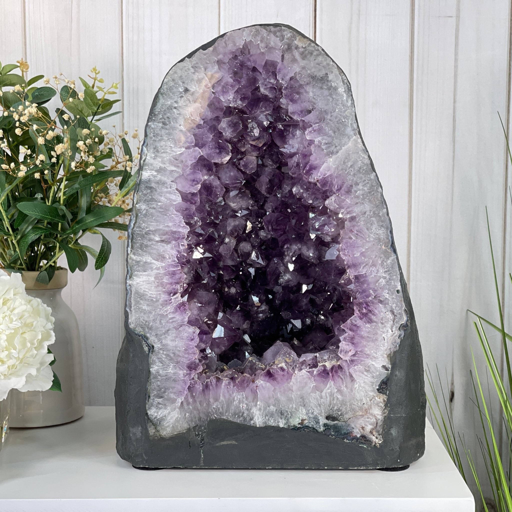 Standard Plus Quality Brazilian Amethyst Cathedral, 91.5 lbs & 17.7” tall Model #5601-0269 by Brazil Gems - Brazil GemsBrazil GemsStandard Plus Quality Brazilian Amethyst Cathedral, 91.5 lbs & 17.7” tall Model #5601-0269 by Brazil GemsCathedrals5601-0269