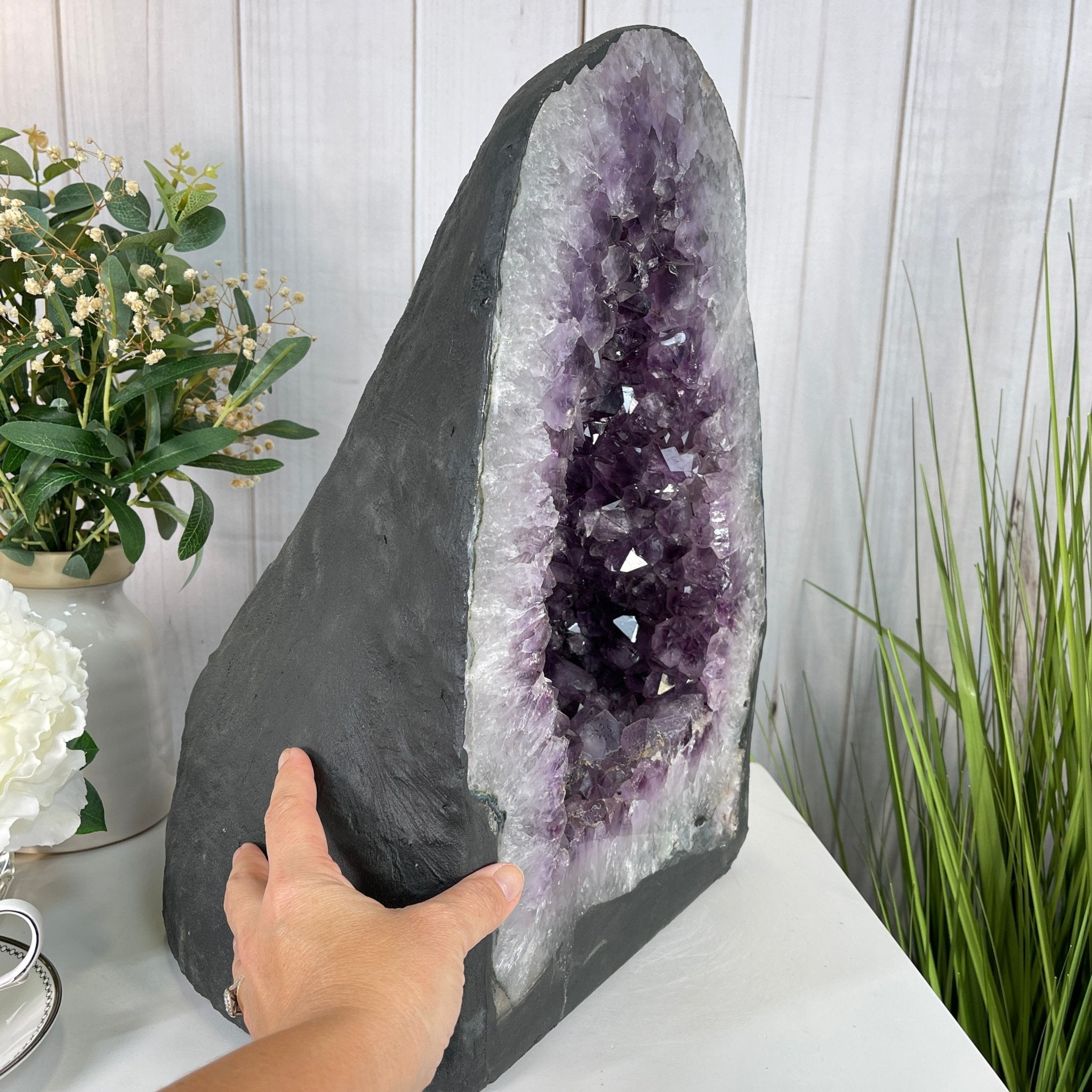 Standard Plus Quality Brazilian Amethyst Cathedral, 91.5 lbs & 17.7” tall Model #5601-0269 by Brazil Gems - Brazil GemsBrazil GemsStandard Plus Quality Brazilian Amethyst Cathedral, 91.5 lbs & 17.7” tall Model #5601-0269 by Brazil GemsCathedrals5601-0269