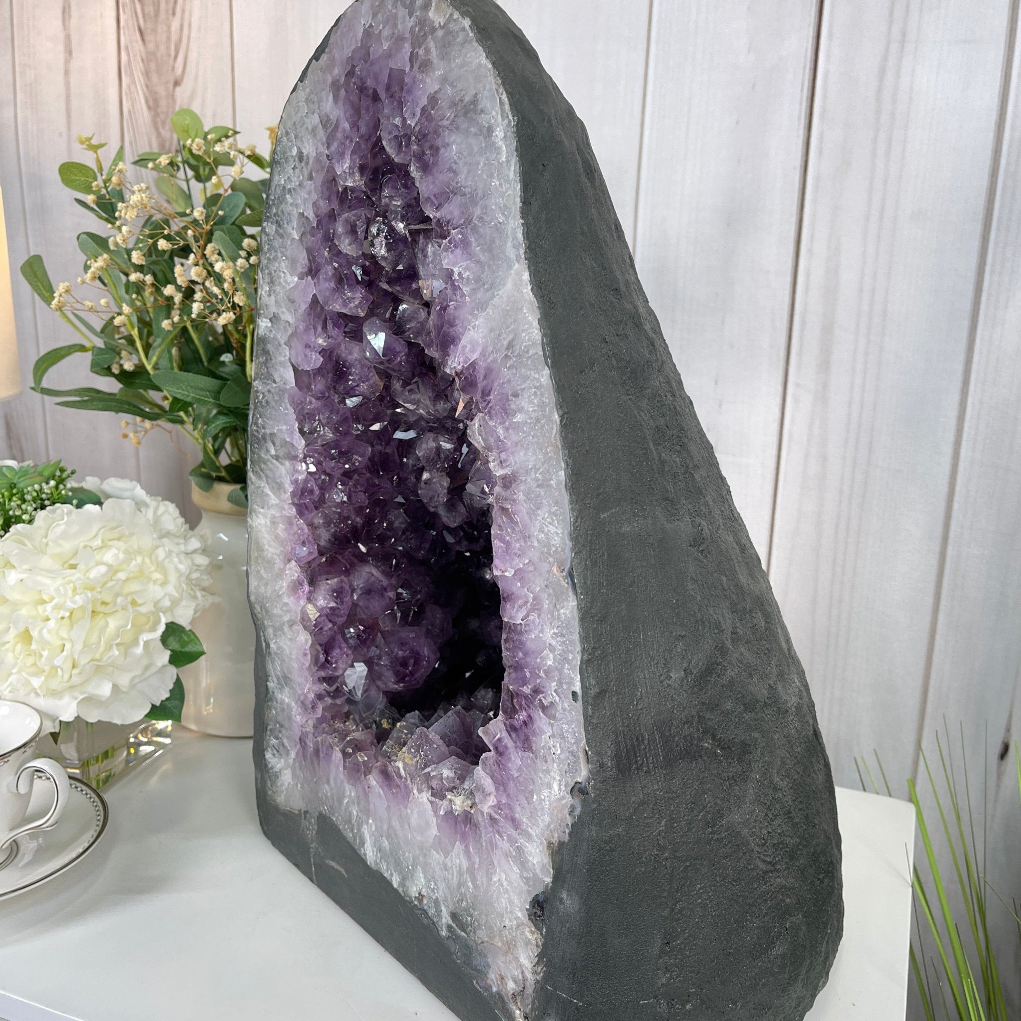 Standard Plus Quality Brazilian Amethyst Cathedral, 91.5 lbs & 17.7” tall Model #5601-0269 by Brazil Gems - Brazil GemsBrazil GemsStandard Plus Quality Brazilian Amethyst Cathedral, 91.5 lbs & 17.7” tall Model #5601-0269 by Brazil GemsCathedrals5601-0269