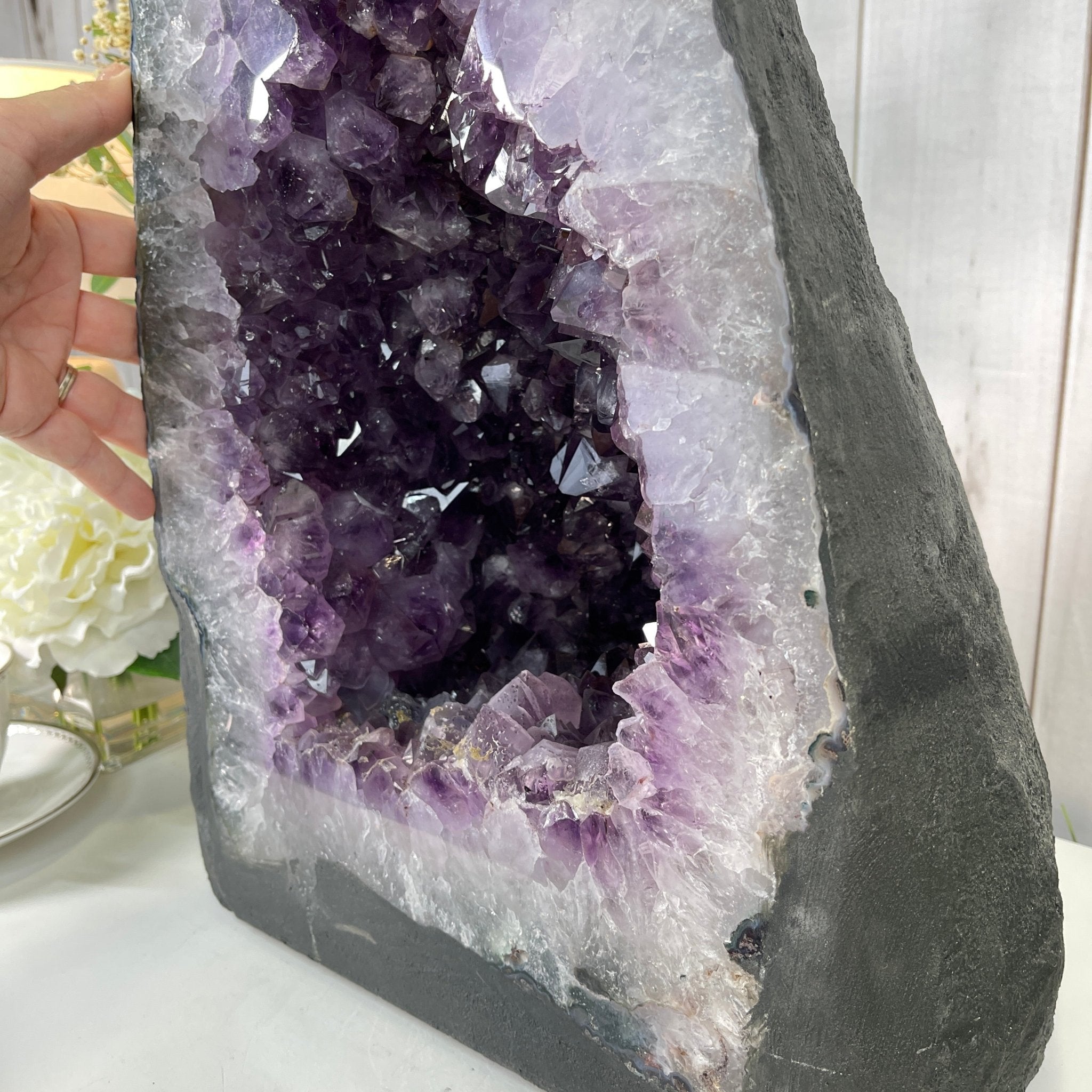 Standard Plus Quality Brazilian Amethyst Cathedral, 91.5 lbs & 17.7” tall Model #5601-0269 by Brazil Gems - Brazil GemsBrazil GemsStandard Plus Quality Brazilian Amethyst Cathedral, 91.5 lbs & 17.7” tall Model #5601-0269 by Brazil GemsCathedrals5601-0269