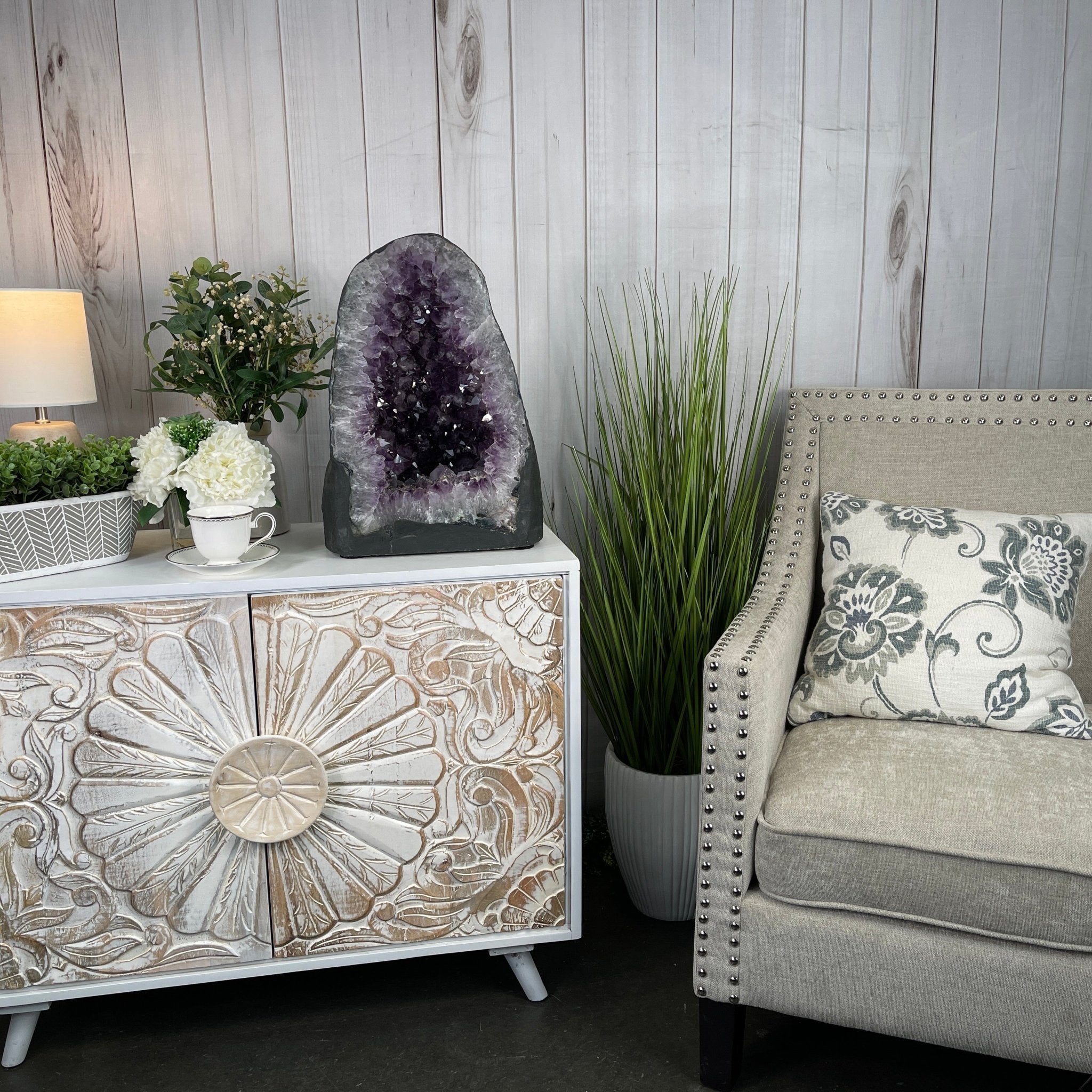 Standard Plus Quality Brazilian Amethyst Cathedral, 91.5 lbs & 17.7” tall Model #5601-0269 by Brazil Gems - Brazil GemsBrazil GemsStandard Plus Quality Brazilian Amethyst Cathedral, 91.5 lbs & 17.7” tall Model #5601-0269 by Brazil GemsCathedrals5601-0269