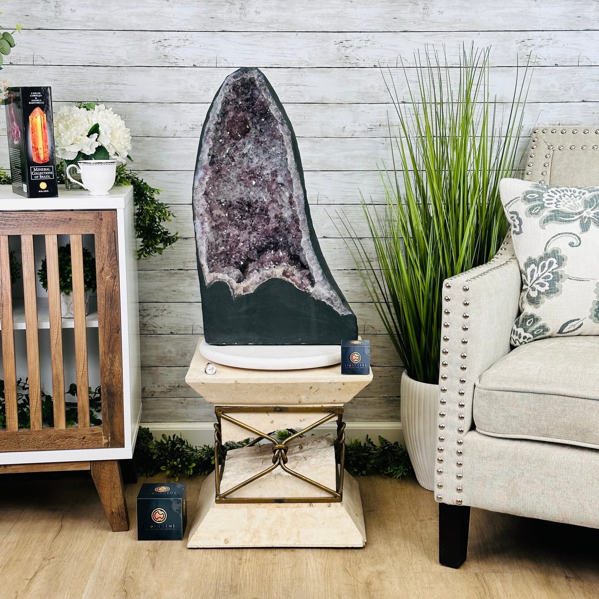 Standard Plus Quality Brazilian Amethyst Cathedral, 95.9 lbs & 25.2” tall Model #5601-0743 by Brazil Gems - Brazil GemsBrazil GemsStandard Plus Quality Brazilian Amethyst Cathedral, 95.9 lbs & 25.2” tall Model #5601-0743 by Brazil GemsCathedrals5601-0743