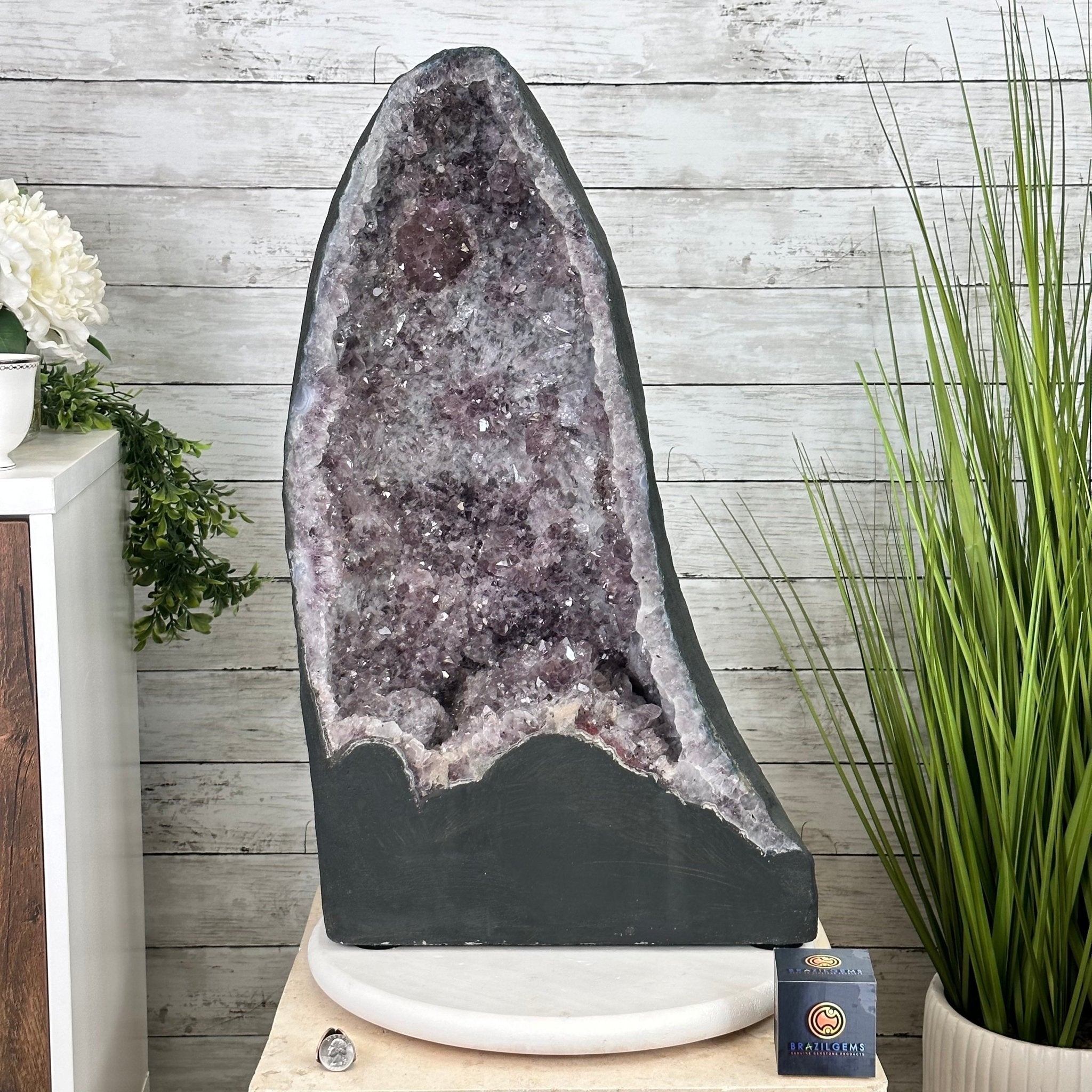 Standard Plus Quality Brazilian Amethyst Cathedral, 95.9 lbs & 25.2” tall Model #5601-0743 by Brazil Gems - Brazil GemsBrazil GemsStandard Plus Quality Brazilian Amethyst Cathedral, 95.9 lbs & 25.2” tall Model #5601-0743 by Brazil GemsCathedrals5601-0743