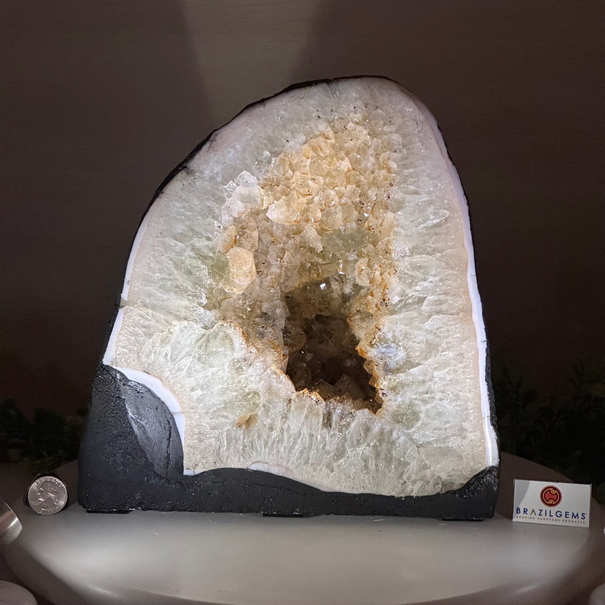 Standard Plus Quality Citrine Cathedral, 26.9 lbs & 10.6" Tall 5603 - 0357 - Brazil GemsBrazil GemsStandard Plus Quality Citrine Cathedral, 26.9 lbs & 10.6" Tall 5603 - 0357Cathedrals5603 - 0357