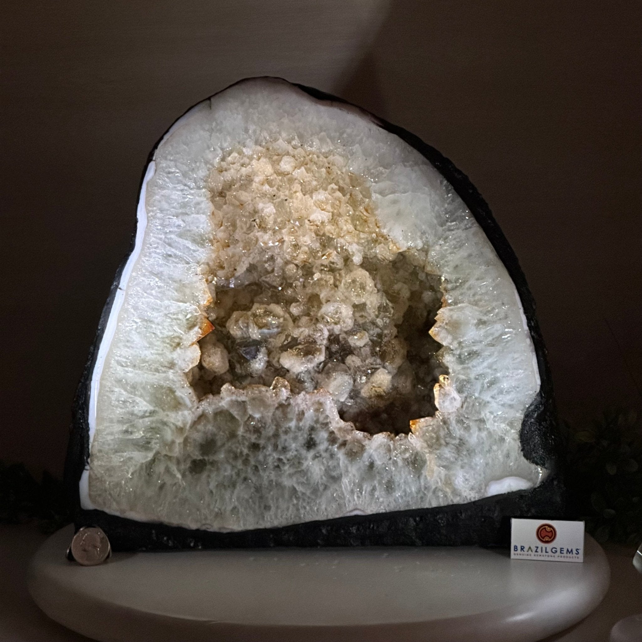Standard Plus Quality Citrine Cathedral, 43 lbs & 12.2" Tall 5603 - 0360 - Brazil GemsBrazil GemsStandard Plus Quality Citrine Cathedral, 43 lbs & 12.2" Tall 5603 - 0360Cathedrals5603 - 0360