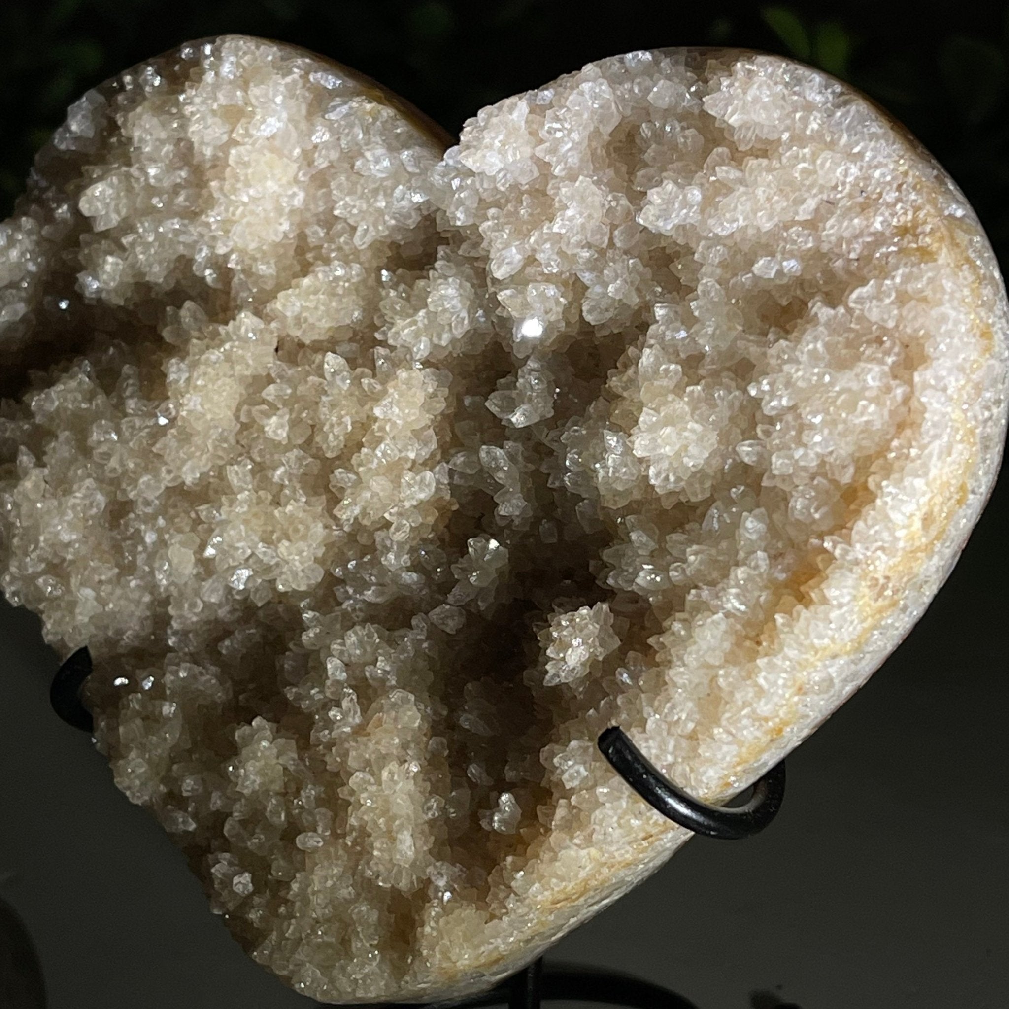 Standard Plus Quality Citrine Heart Geode, metal stand, 1 lbs & 5" Tall Model #5465-0015 by Brazil Gems - Brazil GemsBrazil GemsStandard Plus Quality Citrine Heart Geode, metal stand, 1 lbs & 5" Tall Model #5465-0015 by Brazil GemsHearts5465-0015