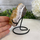 Standard Plus Quality Citrine Heart Geode, metal stand, 1.1 lbs & 4.5" Tall Model #5465-0017 by Brazil Gems - Brazil GemsBrazil GemsStandard Plus Quality Citrine Heart Geode, metal stand, 1.1 lbs & 4.5" Tall Model #5465-0017 by Brazil GemsHearts5465-0017