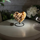 Standard Plus Quality Citrine Heart Geode, metal stand, 1.1 lbs & 4.5" Tall Model #5465-0018 by Brazil Gems - Brazil GemsBrazil GemsStandard Plus Quality Citrine Heart Geode, metal stand, 1.1 lbs & 4.5" Tall Model #5465-0018 by Brazil GemsHearts5465-0018