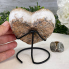 Standard Plus Quality Citrine Heart Geode, metal stand, 1.1 lbs & 4.5" Tall Model #5465-0018 by Brazil Gems - Brazil GemsBrazil GemsStandard Plus Quality Citrine Heart Geode, metal stand, 1.1 lbs & 4.5" Tall Model #5465-0018 by Brazil GemsHearts5465-0018