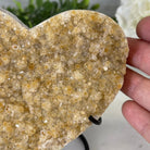 Standard Plus Quality Citrine Heart Geode, metal stand, 1.2 lbs & 5" Tall Model #5465-0021 by Brazil Gems - Brazil GemsBrazil GemsStandard Plus Quality Citrine Heart Geode, metal stand, 1.2 lbs & 5" Tall Model #5465-0021 by Brazil GemsHearts5465-0021