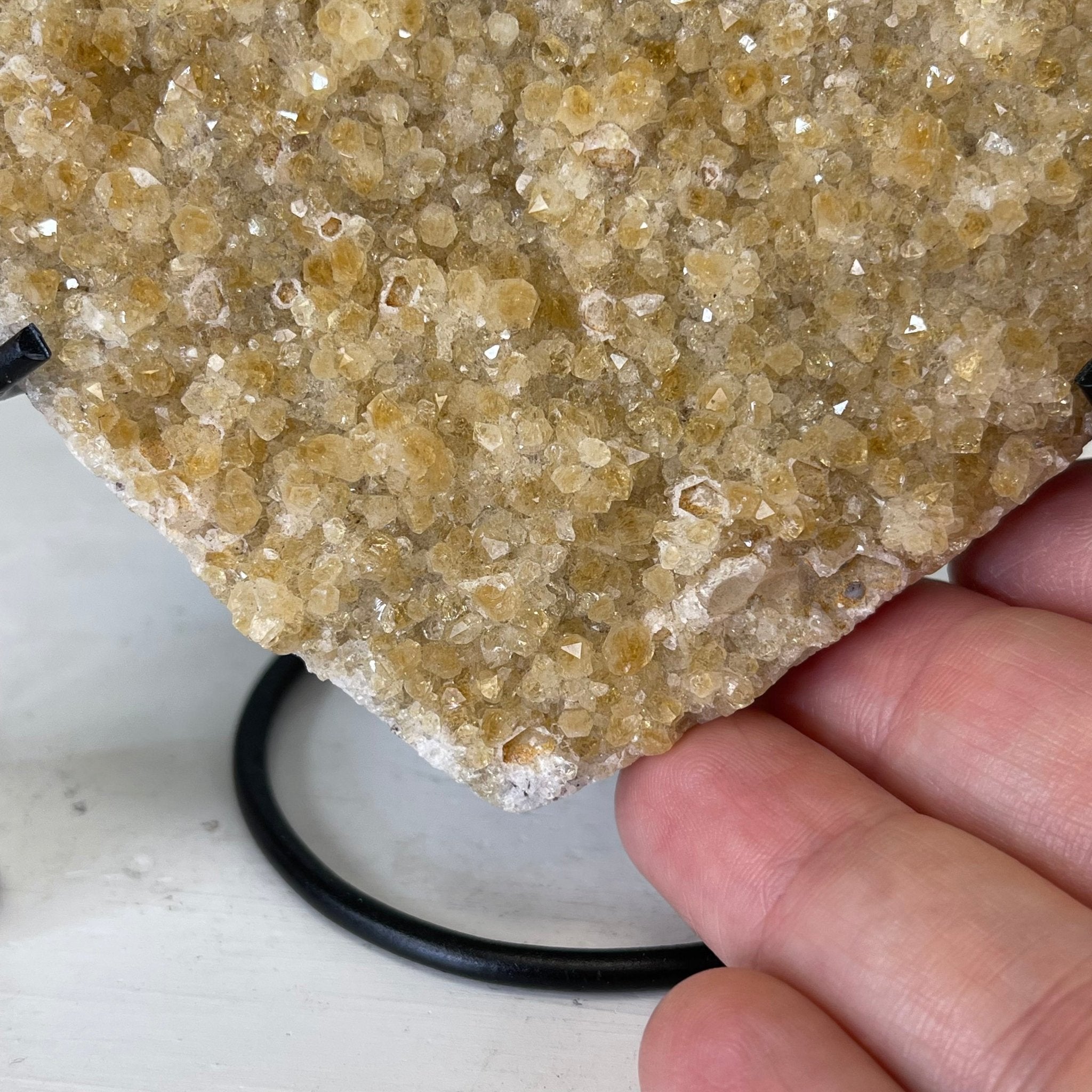 Standard Plus Quality Citrine Heart Geode, metal stand, 1.2 lbs & 5" Tall Model #5465-0021 by Brazil Gems - Brazil GemsBrazil GemsStandard Plus Quality Citrine Heart Geode, metal stand, 1.2 lbs & 5" Tall Model #5465-0021 by Brazil GemsHearts5465-0021