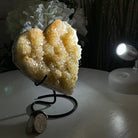 Standard Plus Quality Citrine Heart Geode, metal stand, 1.2 lbs & 5.5" Tall Model #5465-0022 by Brazil Gems - Brazil GemsBrazil GemsStandard Plus Quality Citrine Heart Geode, metal stand, 1.2 lbs & 5.5" Tall Model #5465-0022 by Brazil GemsHearts5465-0022