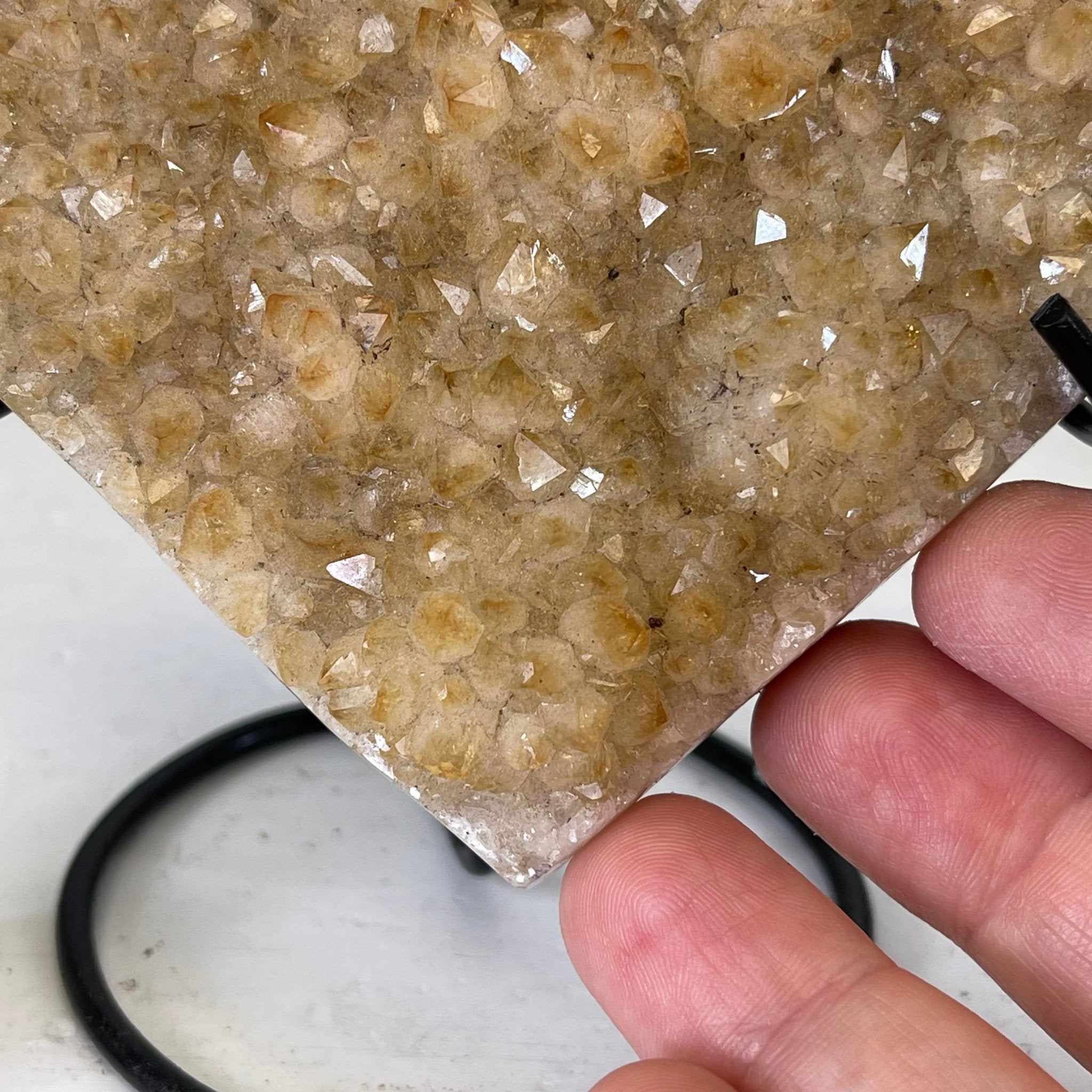 Standard Plus Quality Citrine Heart Geode, metal stand, 1.2 lbs & 5.5" Tall Model #5465-0022 by Brazil Gems - Brazil GemsBrazil GemsStandard Plus Quality Citrine Heart Geode, metal stand, 1.2 lbs & 5.5" Tall Model #5465-0022 by Brazil GemsHearts5465-0022