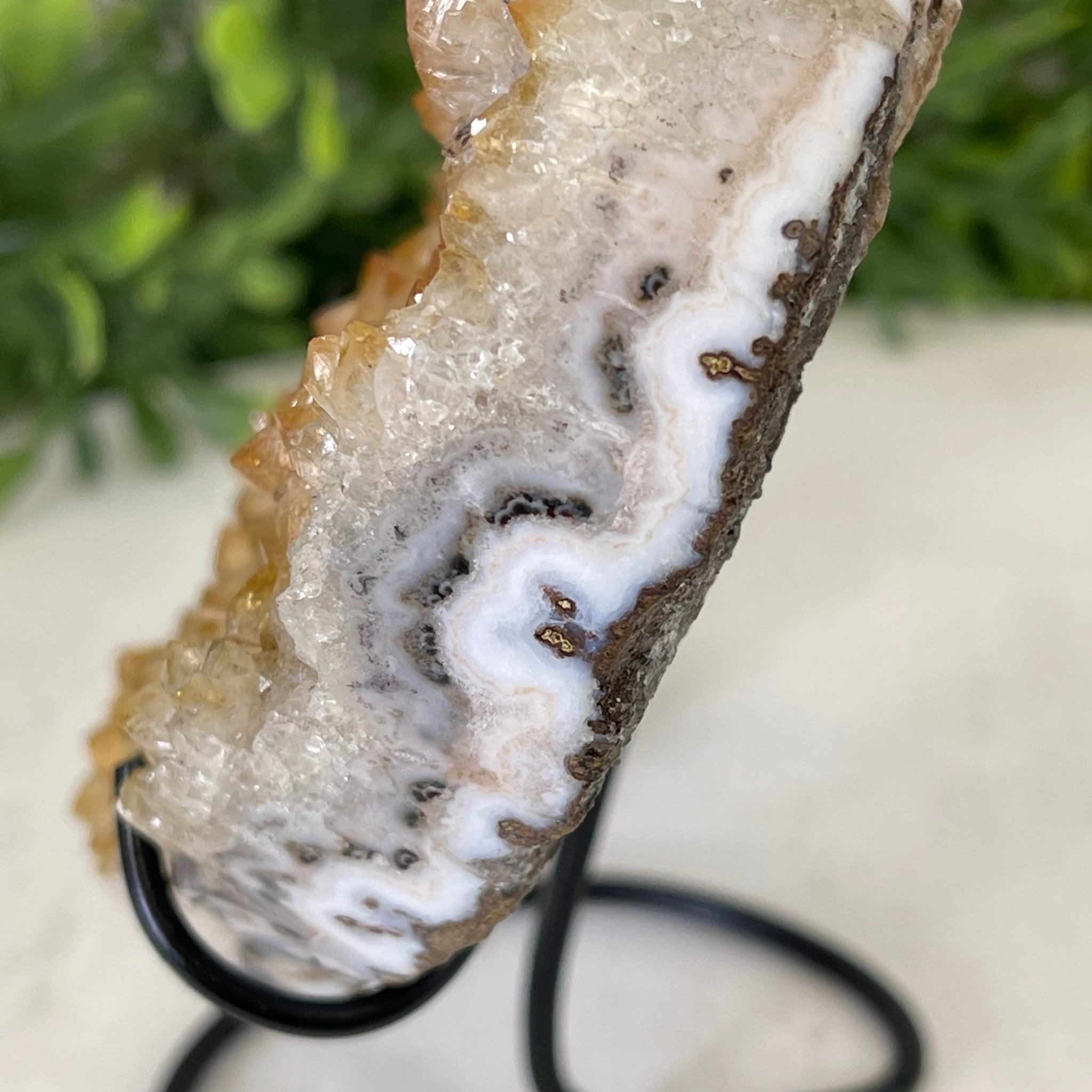 Standard Plus Quality Citrine Heart Geode, metal stand, 1.2 lbs & 5.5" Tall Model #5465-0022 by Brazil Gems - Brazil GemsBrazil GemsStandard Plus Quality Citrine Heart Geode, metal stand, 1.2 lbs & 5.5" Tall Model #5465-0022 by Brazil GemsHearts5465-0022