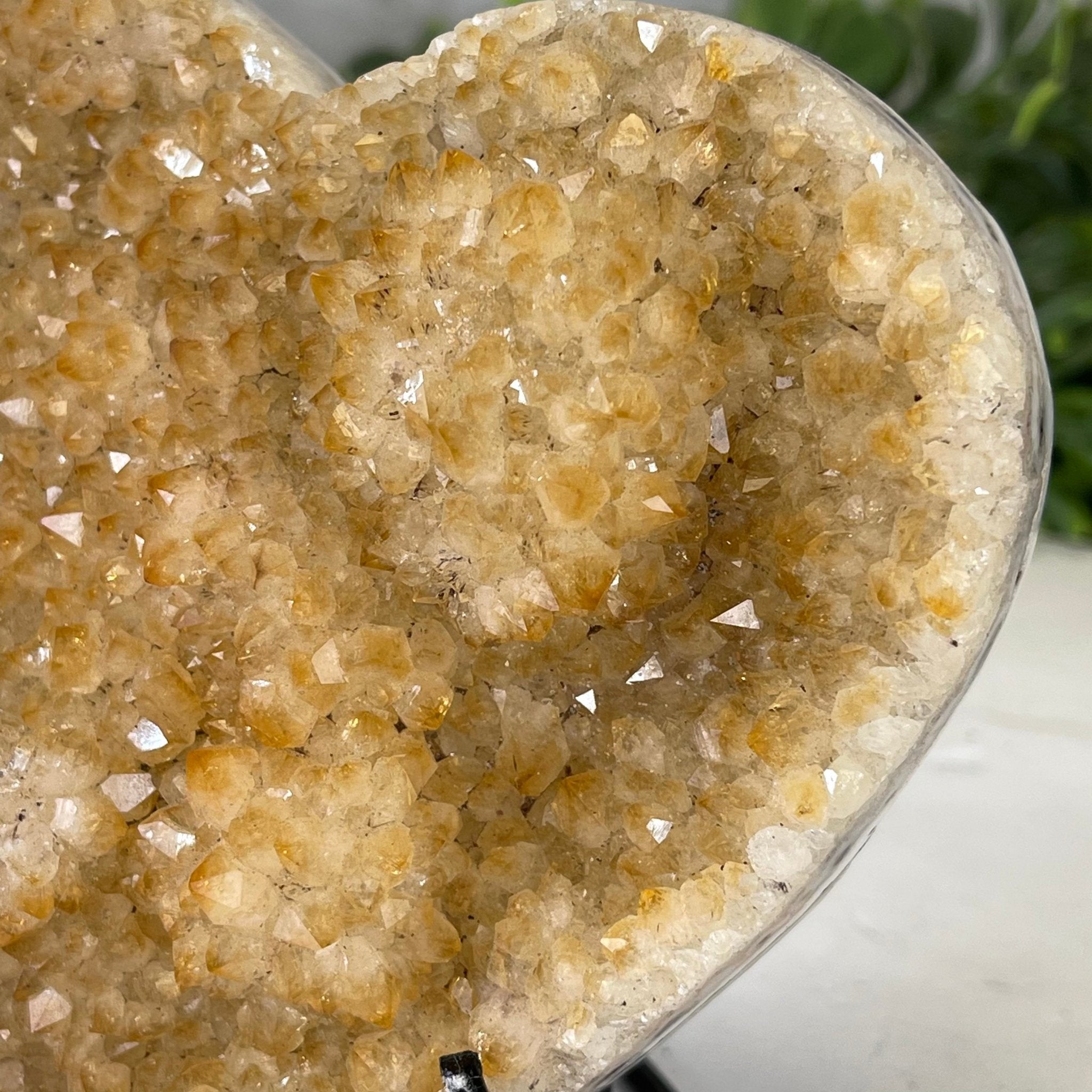 Standard Plus Quality Citrine Heart Geode, metal stand, 1.3 lbs & 5" Tall Model #5465-0023 by Brazil Gems - Brazil GemsBrazil GemsStandard Plus Quality Citrine Heart Geode, metal stand, 1.3 lbs & 5" Tall Model #5465-0023 by Brazil GemsHearts5465-0023