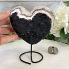 Standard Plus Quality Citrine Heart Geode, metal stand, 2.1 lbs & 6" Tall Model #5465-0034 by Brazil Gems - Brazil GemsBrazil GemsStandard Plus Quality Citrine Heart Geode, metal stand, 2.1 lbs & 6" Tall Model #5465-0034 by Brazil GemsHearts5465-0034