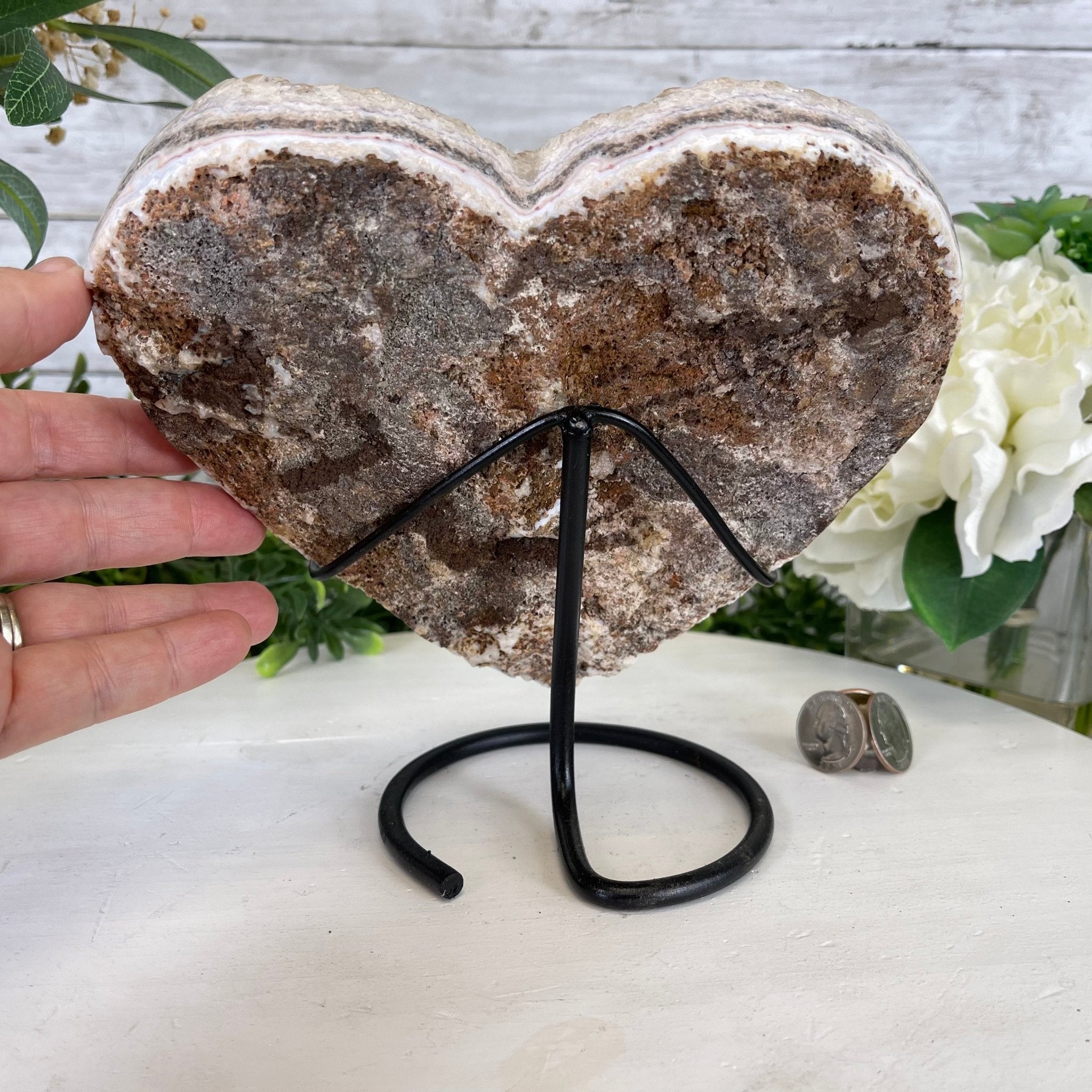 Standard Plus Quality Citrine Heart Geode, metal stand, 4.2 lbs & 7.5" Tall Model #5465-0037 by Brazil Gems - Brazil GemsBrazil GemsStandard Plus Quality Citrine Heart Geode, metal stand, 4.2 lbs & 7.5" Tall Model #5465-0037 by Brazil GemsHearts5465-0037
