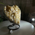 Standard Plus Quality Citrine Heart Geode, metal stand, 4.2 lbs & 7.5" Tall Model #5465-0037 by Brazil Gems - Brazil GemsBrazil GemsStandard Plus Quality Citrine Heart Geode, metal stand, 4.2 lbs & 7.5" Tall Model #5465-0037 by Brazil GemsHearts5465-0037
