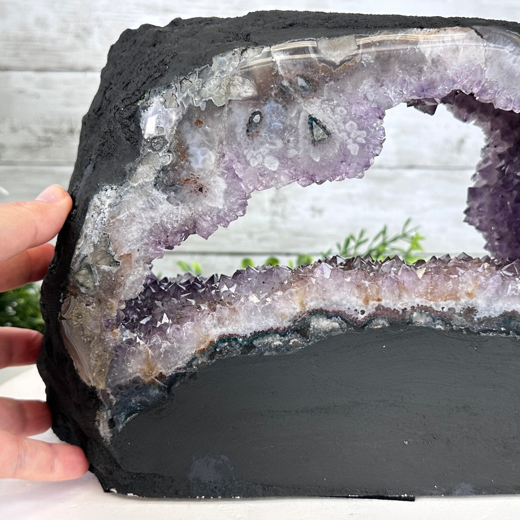 Standard Plus Quality Open 2-Sided Brazilian Amethyst Cathedral, 18.7 lbs, 7.6" tall, Model #5605-0126 by Brazil Gems - Brazil GemsBrazil GemsStandard Plus Quality Open 2-Sided Brazilian Amethyst Cathedral, 18.7 lbs, 7.6" tall, Model #5605-0126 by Brazil GemsOpen 2-Sided Cathedrals5605-0126