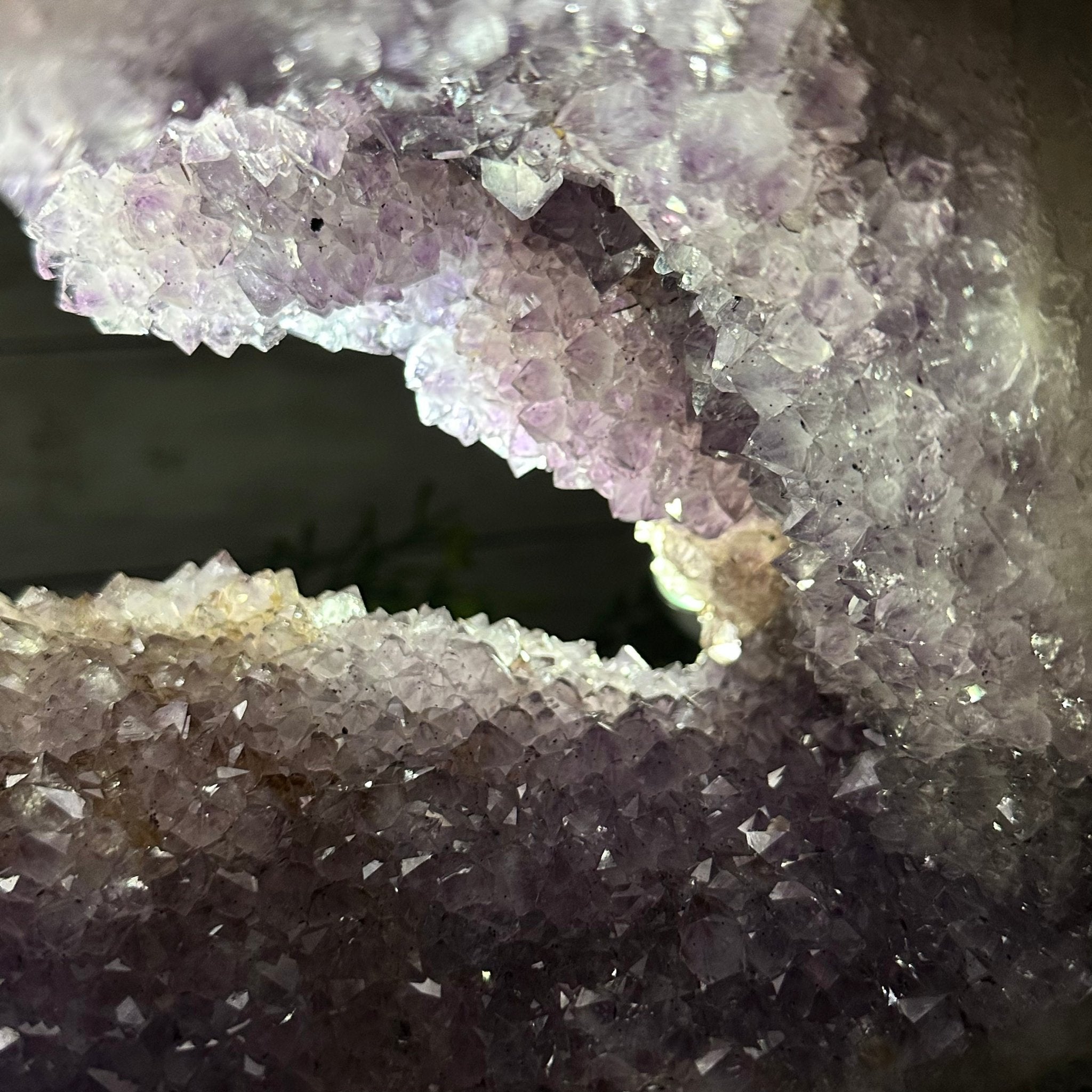 Standard Plus Quality Open 2-Sided Brazilian Amethyst Cathedral, 18.7 lbs, 7.6" tall, Model #5605-0126 by Brazil Gems - Brazil GemsBrazil GemsStandard Plus Quality Open 2-Sided Brazilian Amethyst Cathedral, 18.7 lbs, 7.6" tall, Model #5605-0126 by Brazil GemsOpen 2-Sided Cathedrals5605-0126