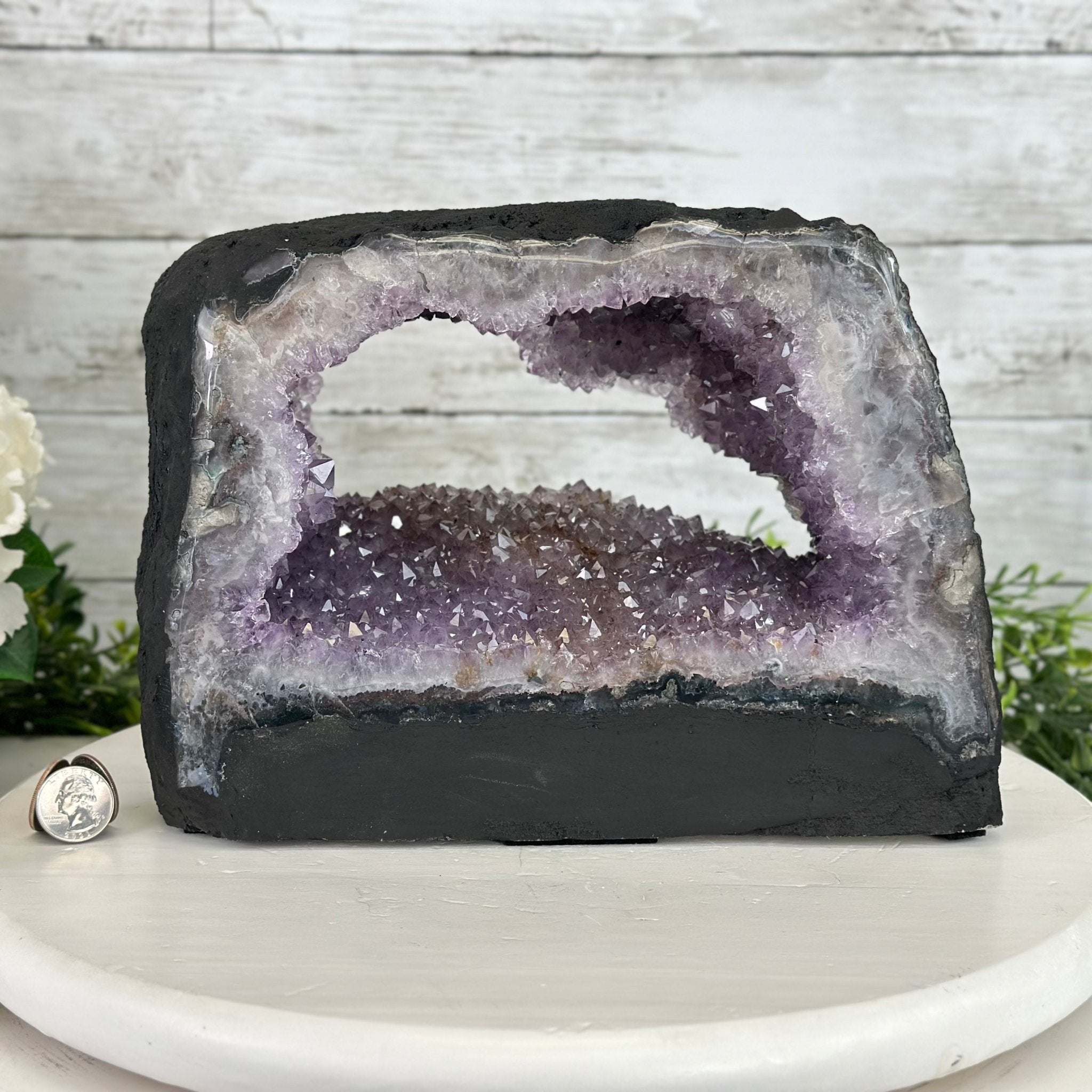 Standard Plus Quality Open 2-Sided Brazilian Amethyst Cathedral, 18.7 lbs, 7.6" tall, Model #5605-0126 by Brazil Gems - Brazil GemsBrazil GemsStandard Plus Quality Open 2-Sided Brazilian Amethyst Cathedral, 18.7 lbs, 7.6" tall, Model #5605-0126 by Brazil GemsOpen 2-Sided Cathedrals5605-0126